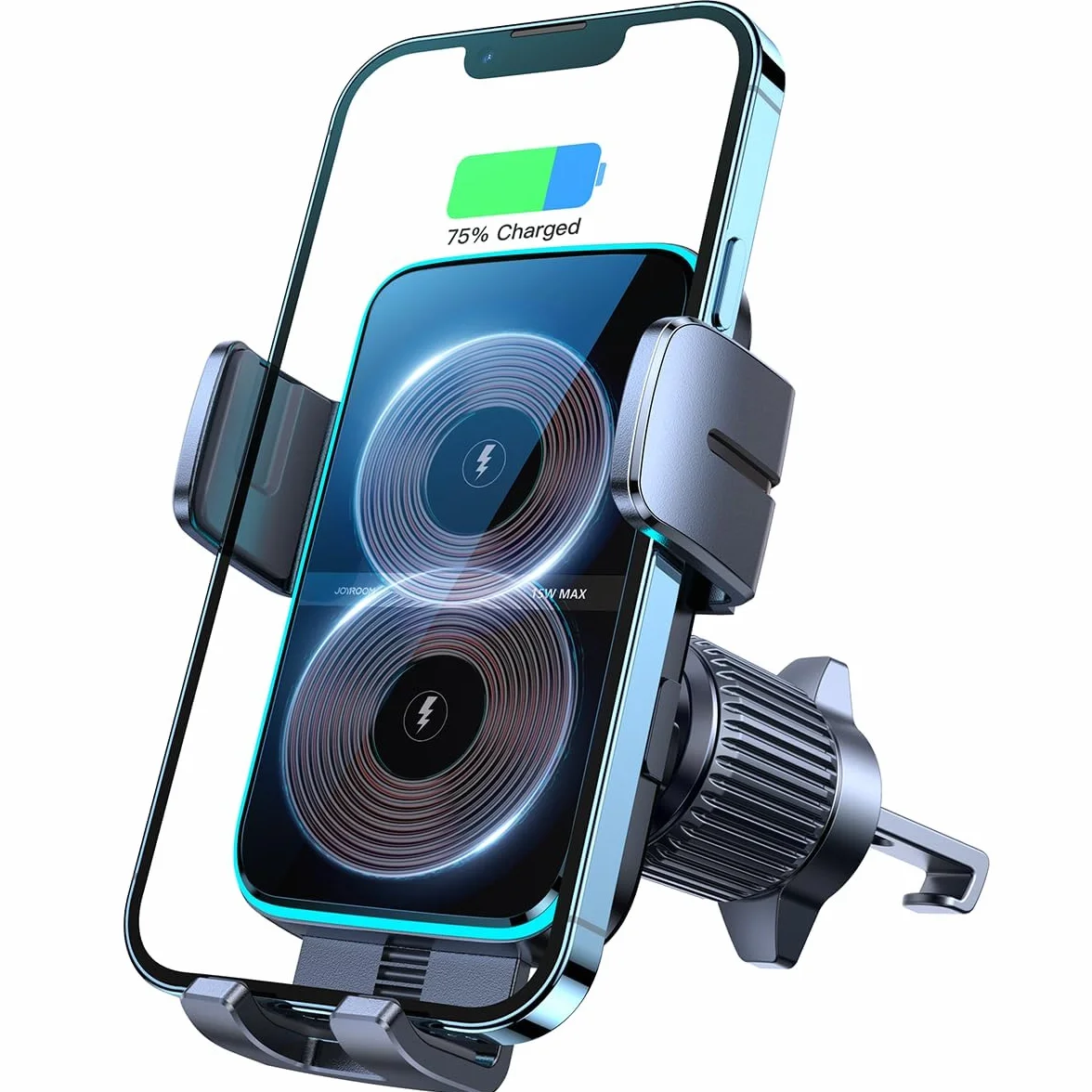 JOYROOM 15W Qi Caricatore Wireless Auto, [Doppia Bobina] Supporto Cellulare Auto Wireless con Auto-Bloccaggio, Ricarica Caricatore Magsafe Auto per iPhone 17/Samsung S25/Xiaomi/Huawei