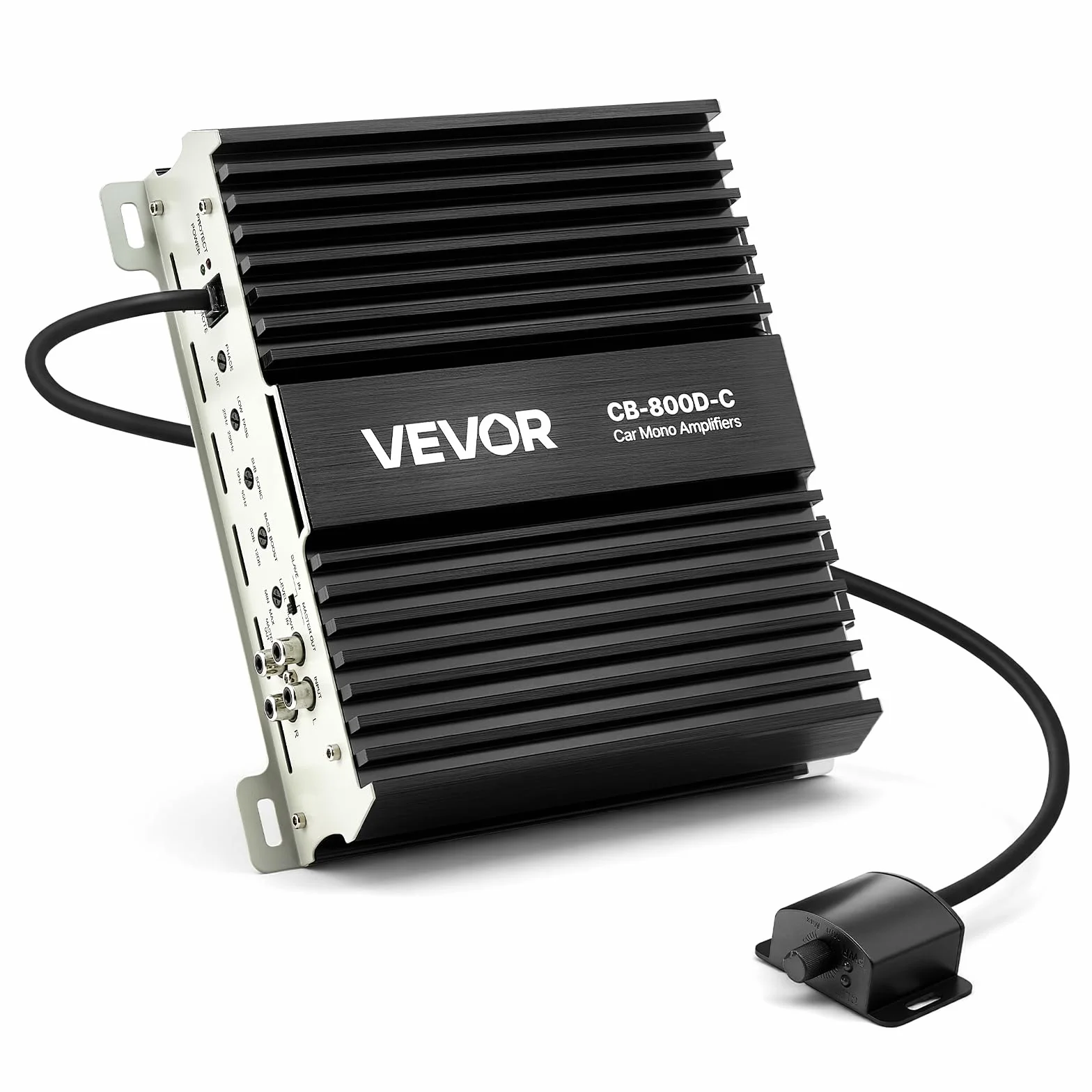 VEVOR Amplificatore Monoblocco per Auto Classe D con Controllo Remoto del Livello del Subwoofer 800 W, Filtro Passa-Basso, Potenziamento dei Bassi, Spostamento di Fase, Controllo del Volume
