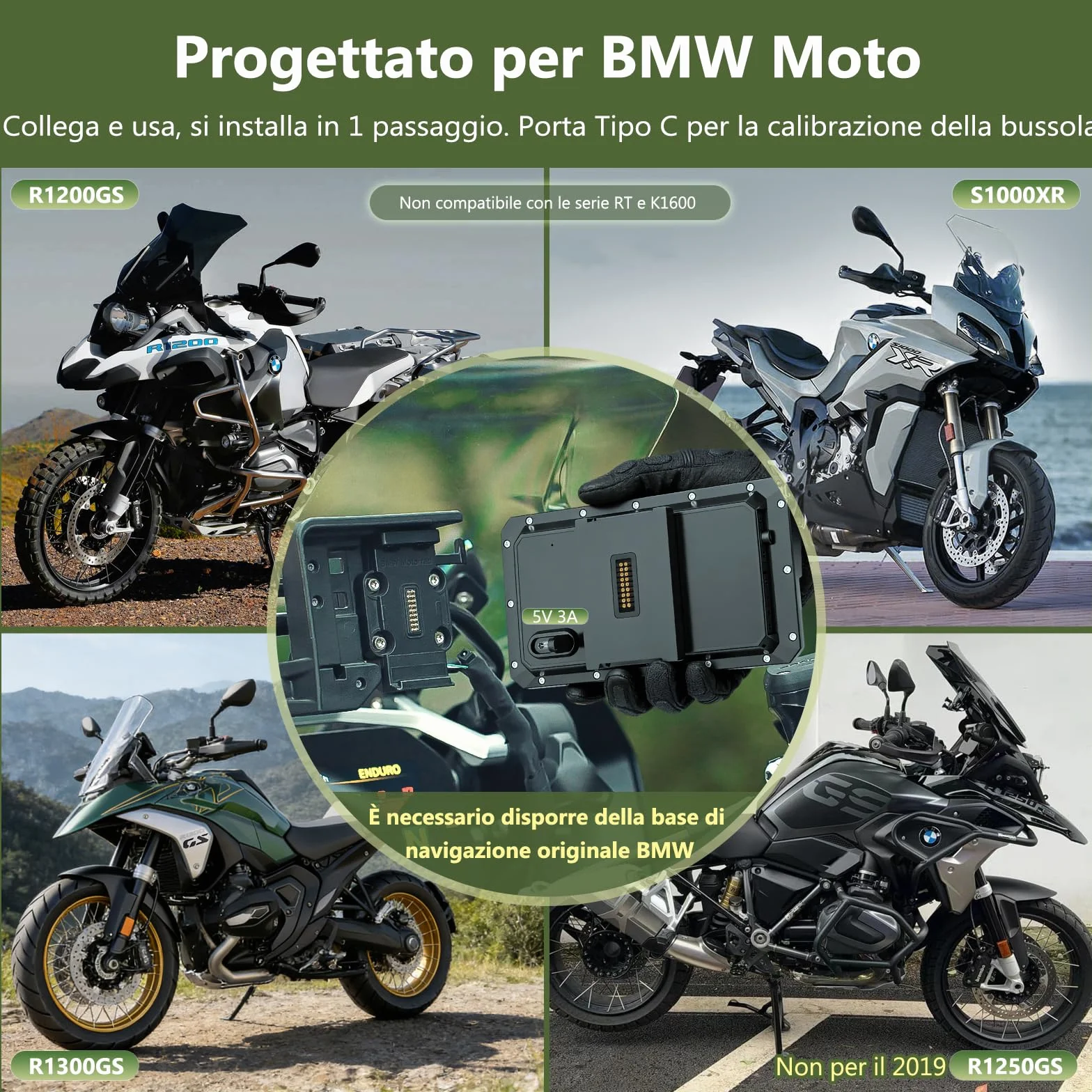 Carpuride W602BS Pro Carplay Schermo per BMW Moto, Nativo Wonder Wheel Controllo e Lettura Dati, Senza Fili CarPlay e Android Auto, 6,25" Impermeabile Touchscreen, OTA, Doppio Bluetooth, Interfono.