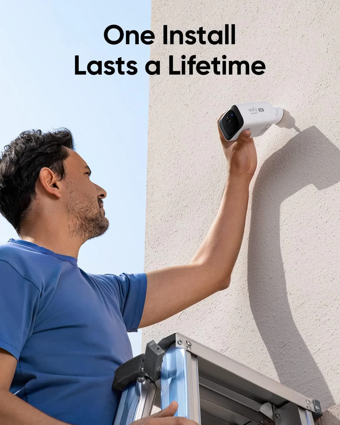 eufy Security telecamera wi-fi esterno S220 SoloCam 2-Pack, Risoluzione 2K, Forever Power, Telecamera wifi esterno senza fili solare, Wi-Fi 2,4 GHz (Ricondizionato)