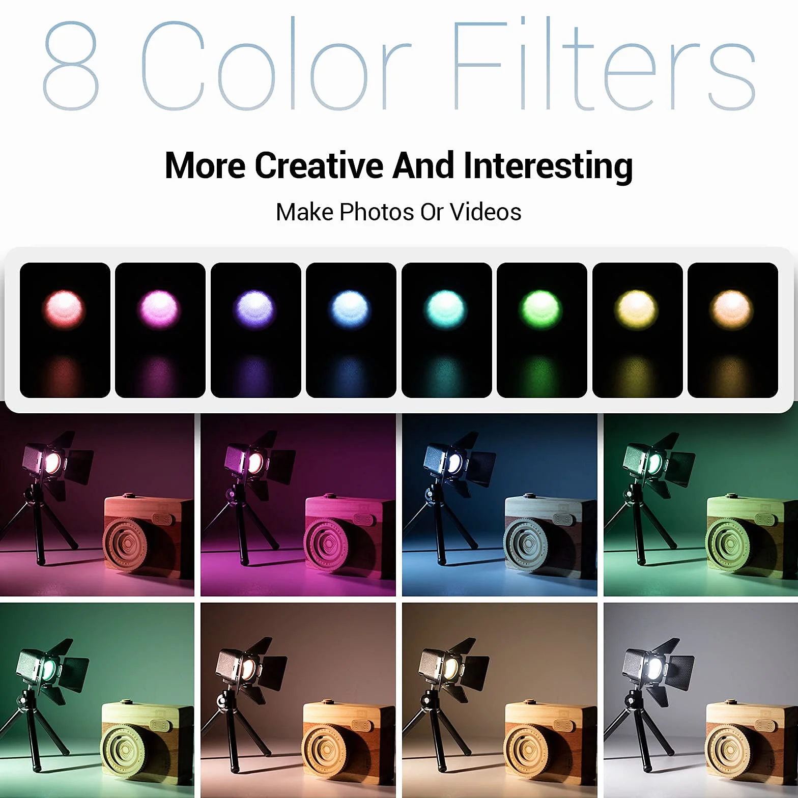 SMALLRIG RM01 Kit Luce Video LED (3 pz), Kit Luce Fotocamera Portatile Mini Cubo con 8 Filtri Colore, Luce Dimmerabile Fill Fotografia 5600K CRI95 per Smartphone, Action e Fotocamera DSLR - 3469