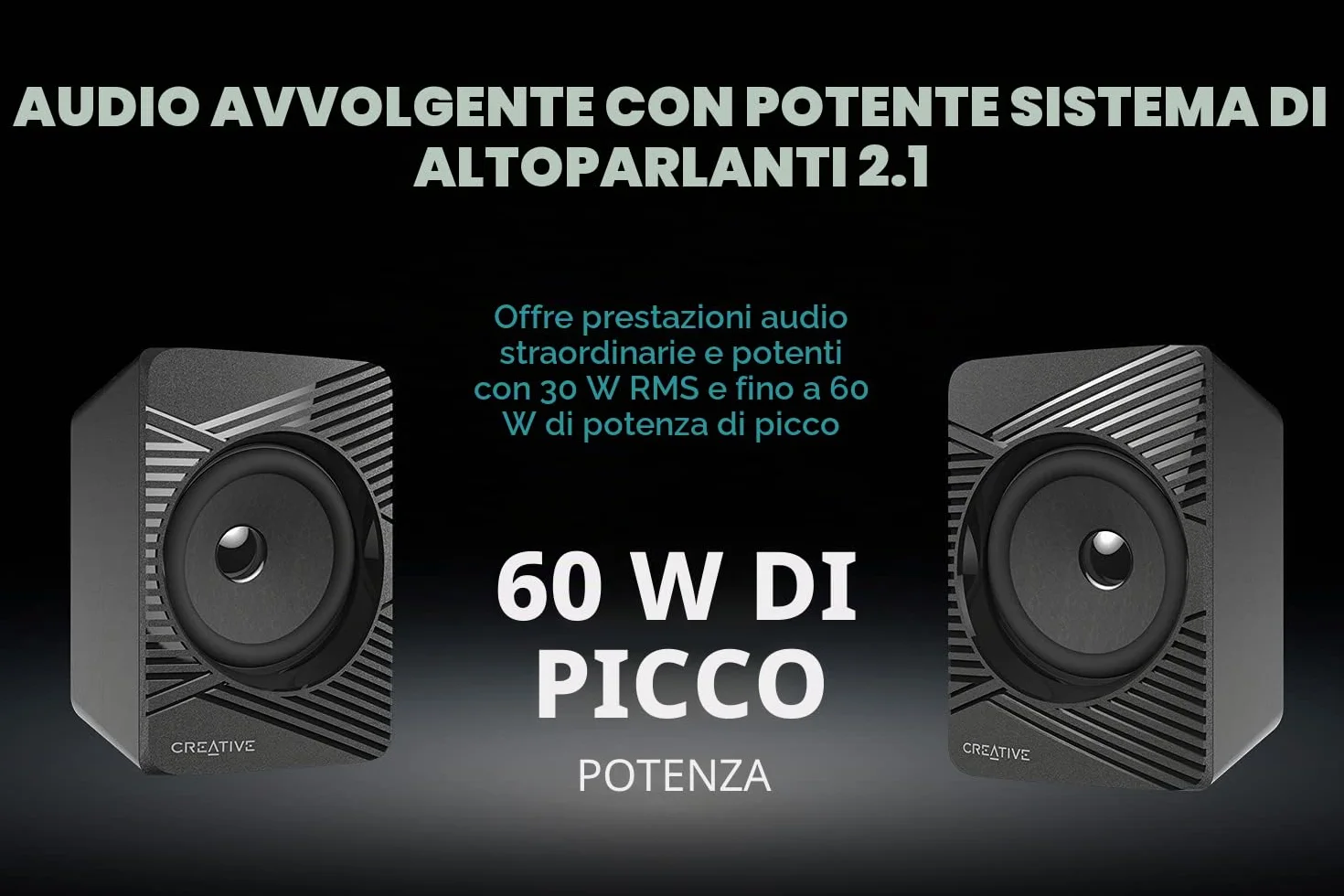 CREATIVE SBS E2500 Sistema di altoparlanti Bluetooth 2.1 con subwoofer per computer TV