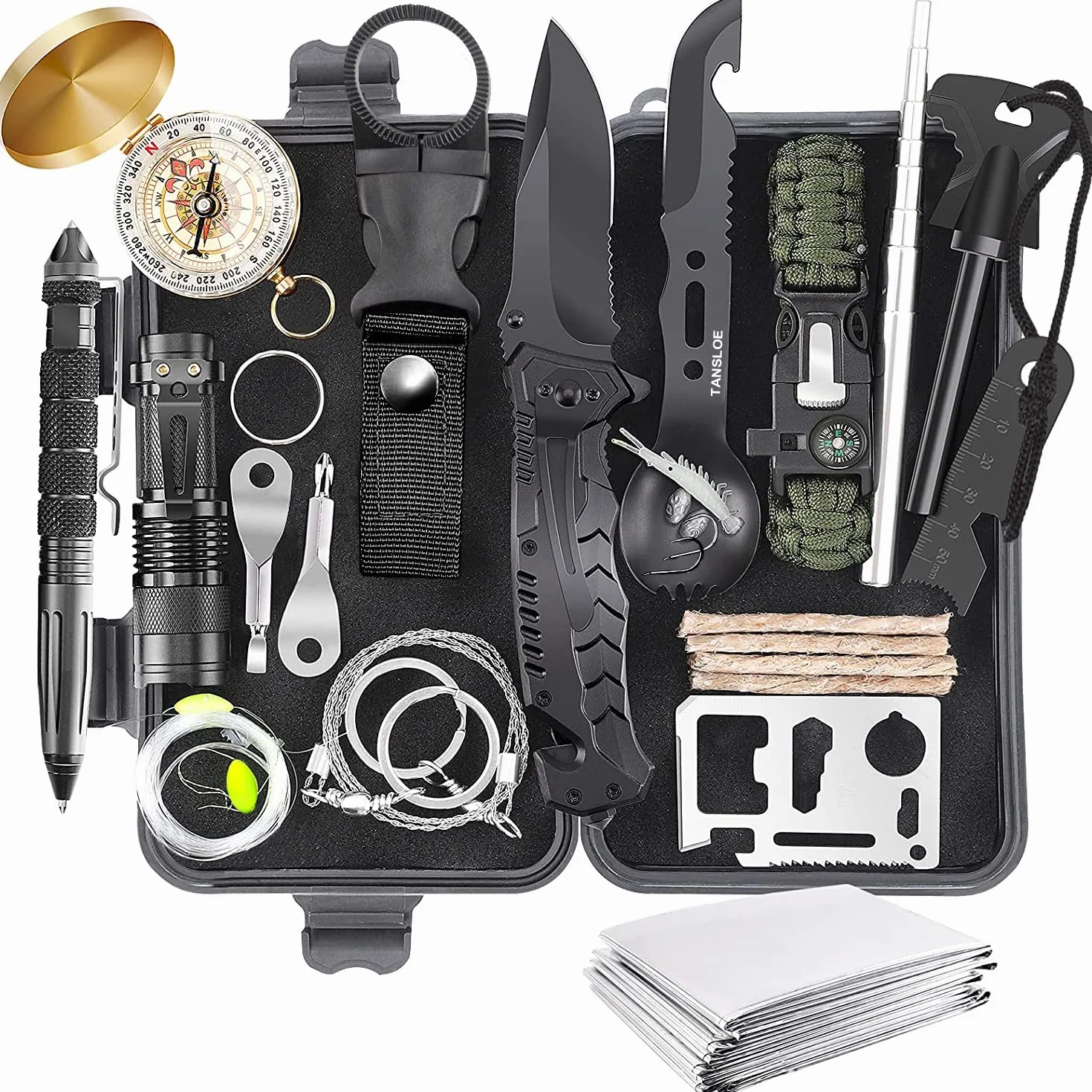 kit sopravvivenza survival kit 30 in 1 pronto soccorso regalo da uomo emergenza montagna campeggio trekking