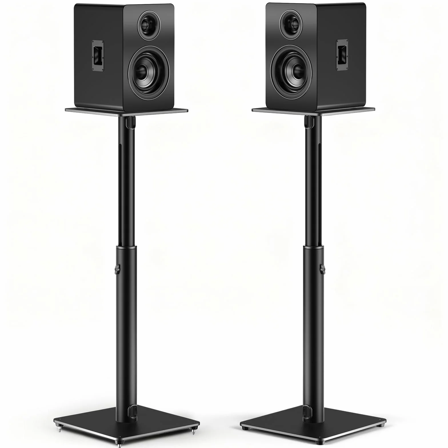 Regolabile Supporto Altoparlante Satelliti 15 kg 72-120 cm Set 2 Universali Surround Gestione Cavi
