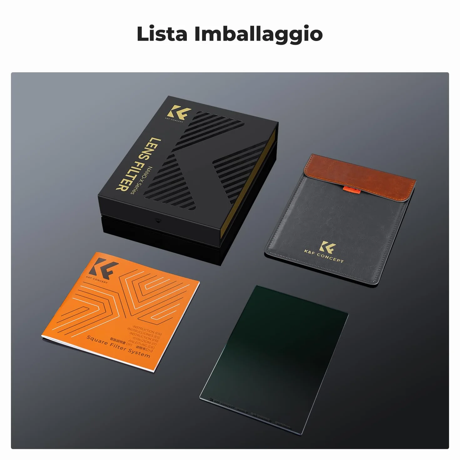 K&F CONCEPT Nano-X Filtri a Lastra Soft GND 8 (0.9) da 100x150mm in Vetro Ottico con 28 Strati Rivestimento Nano Compatibile Nano-X Porta Filtri per Lente