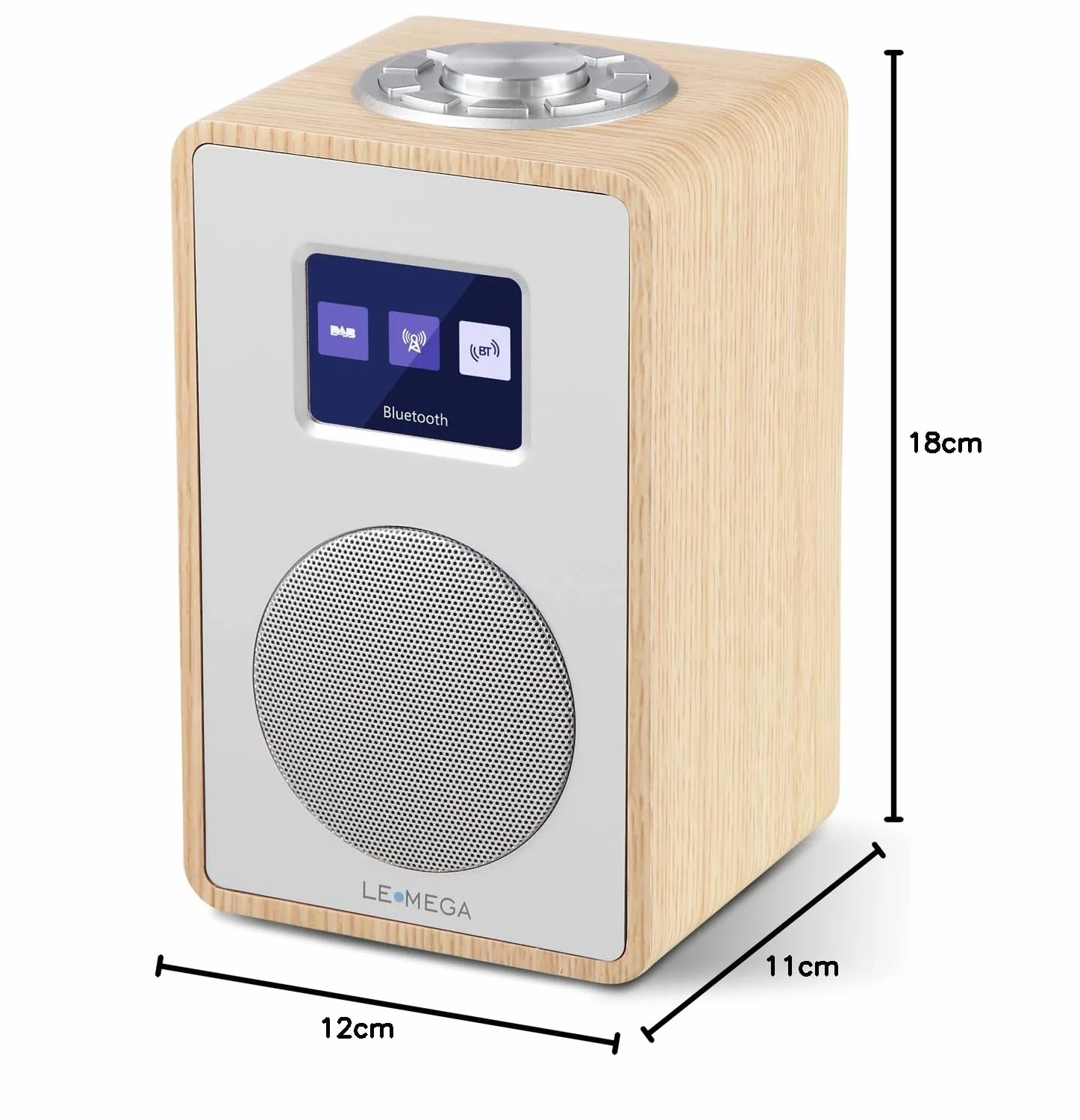LEMEGA Radio digitale CR4 DAB/DAB+ FM Bluetooth, doppia sveglia, timer, display a colori, bianco