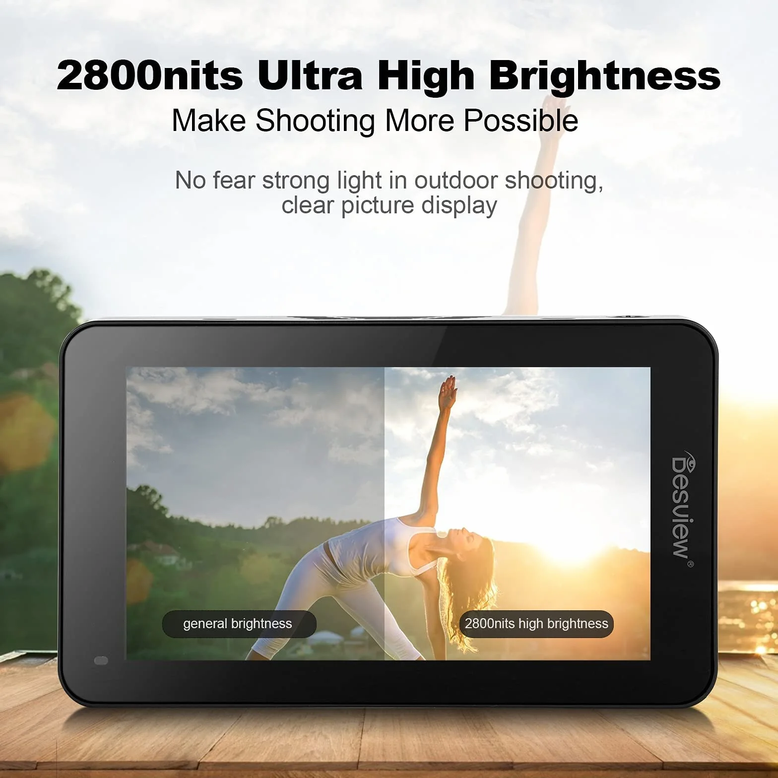 Desview R6 2800nits Monitor da campo della fotocamera, 5,5 pollici Touch Screen Full HD 1920x1080 IPS 4K HDMI con forma d'onda HDR 3D LUT Peaking Focus Monitor video per fotocamera DSLR