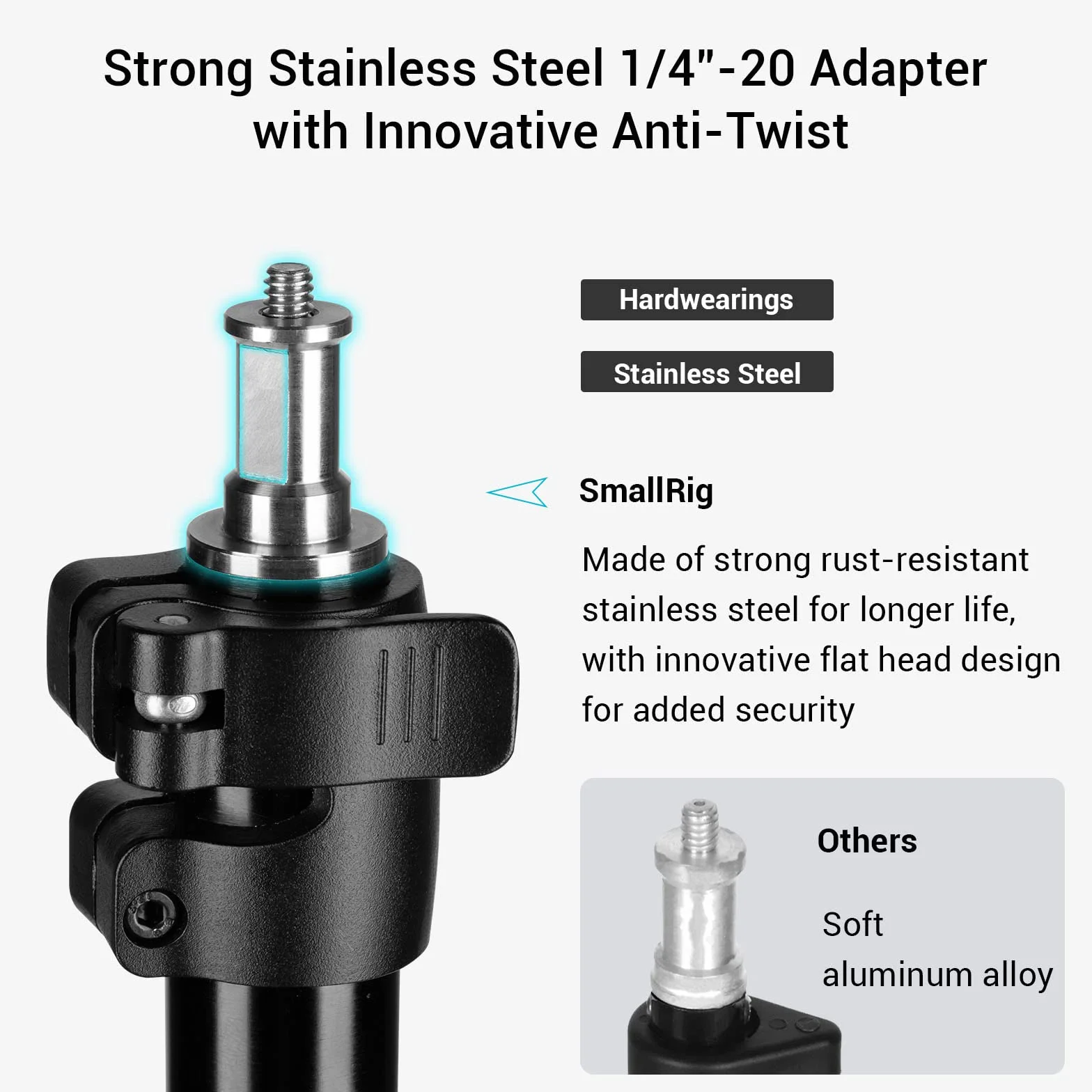 SMALLRIG Supporto per Luce Fotografica 110"/280cm, Supporto per Treppiede in Alluminio Ammortizzato ad Aria con Vite da 1/4 per Softbox, Luce da Atudio e Riflettore, Carico Massimo 8kg, RA-S280-3736