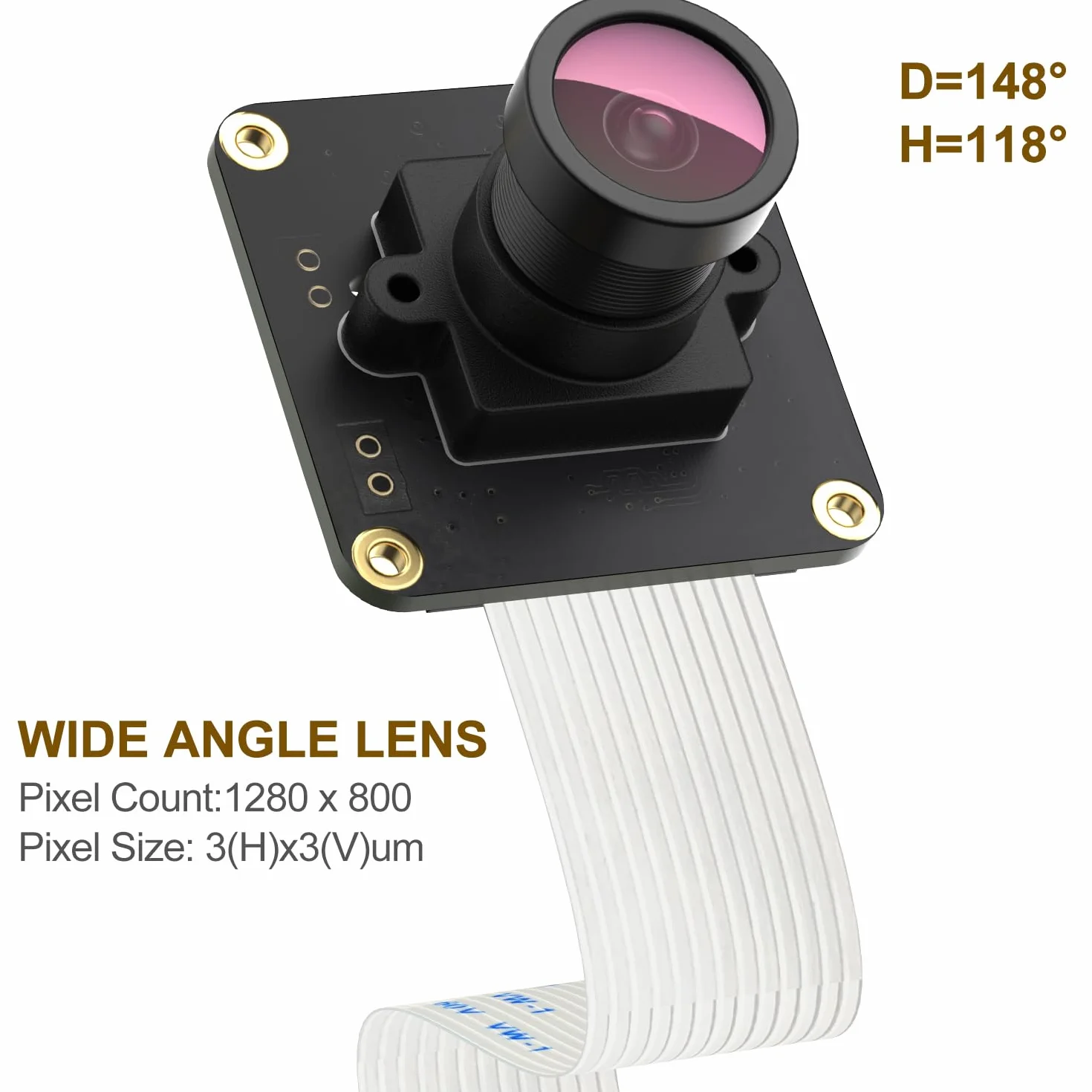 InnoMaker Global Shutter Camera Module con sensore mono OV9281, 309 fps ad alta velocità, driver nativo Raspberry Pi OS, supporta Rpi-Cam/Libcamera e trigger esterno, per tutti i modelli RPi