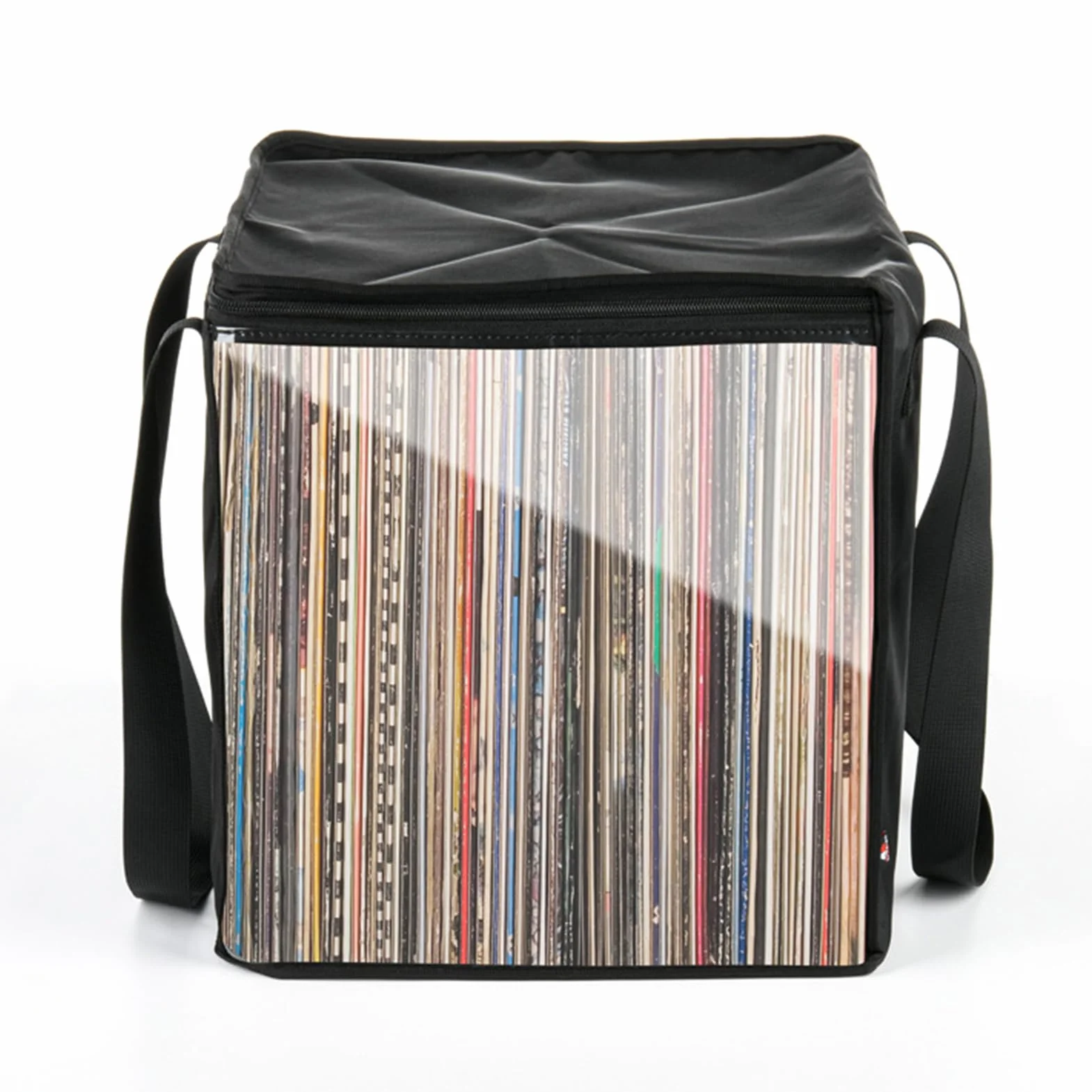 Borsa per Trasporto di Dischi in Vinile, Custodia Portatile per Dischi in Vinile, Organizer per Dischi con Coperchio Scatola Porta Raccolta per Contenere Fino A 50 Dischi LP