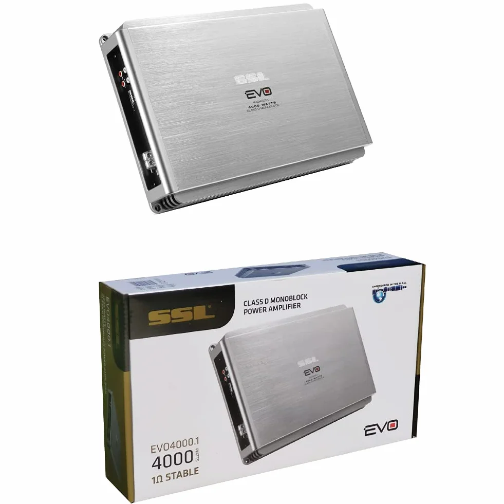 1 SOUNDSTORM SSL EVO4000.1 amplificatore 1 canale da 4000 watt max per subwoofer classe d con controllo remoto incluso e filtro subsonico, 1 pezzo