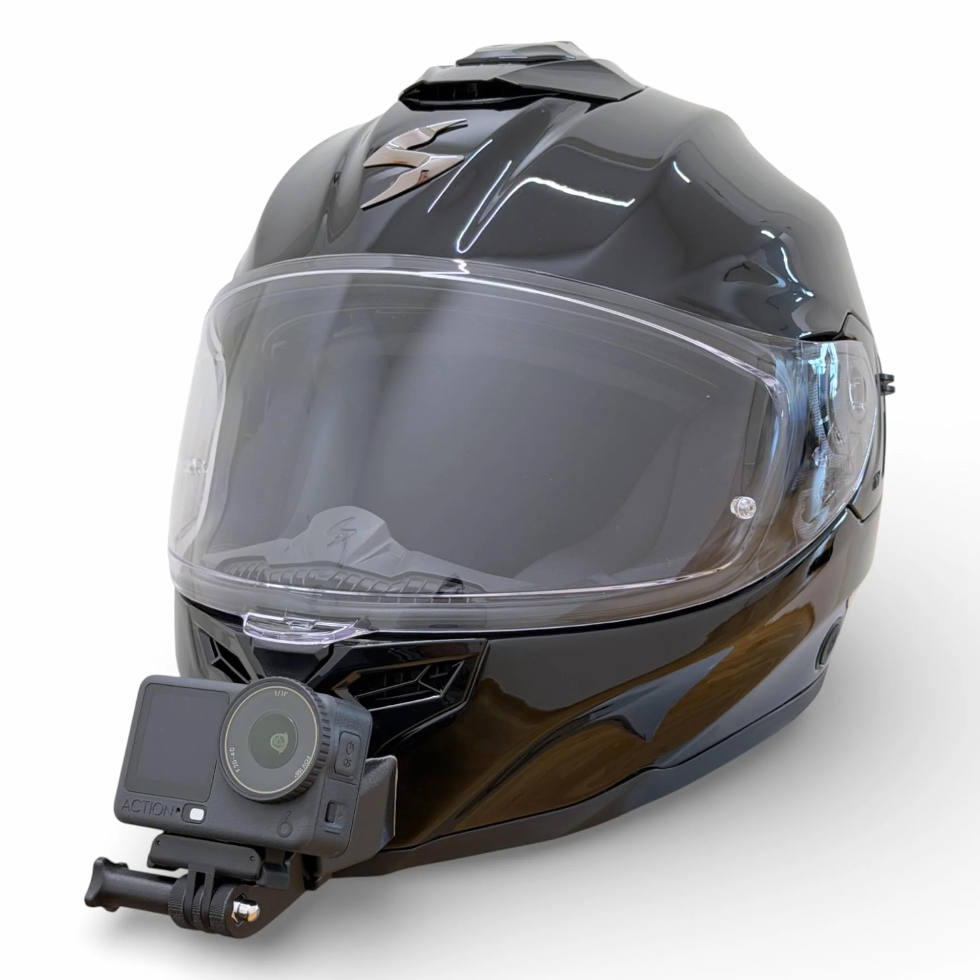 Action Cam Chin Mount per caschi da moto, compatibile con GoPro, DJI, Insta360 (Set, Scorpion EXO-1500)
