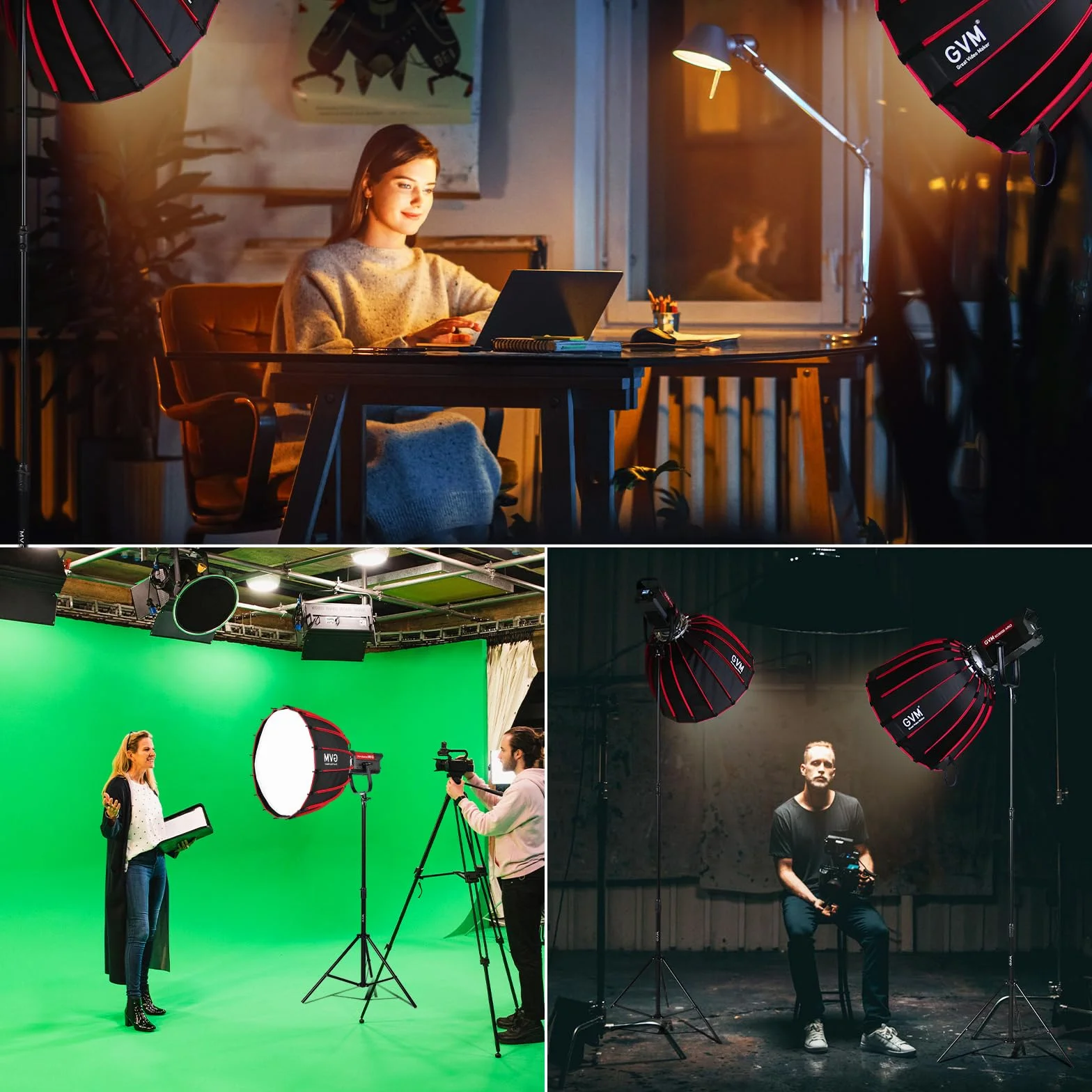 GVM 300W LED Video Light, 221950lux/1m, ARO SD300B Fotografia Kit di illuminazione con APP Control, 2700K-6800K Studio Light Kit Illuminazione Continua per YouTube, Film, 12 Effetti Scene