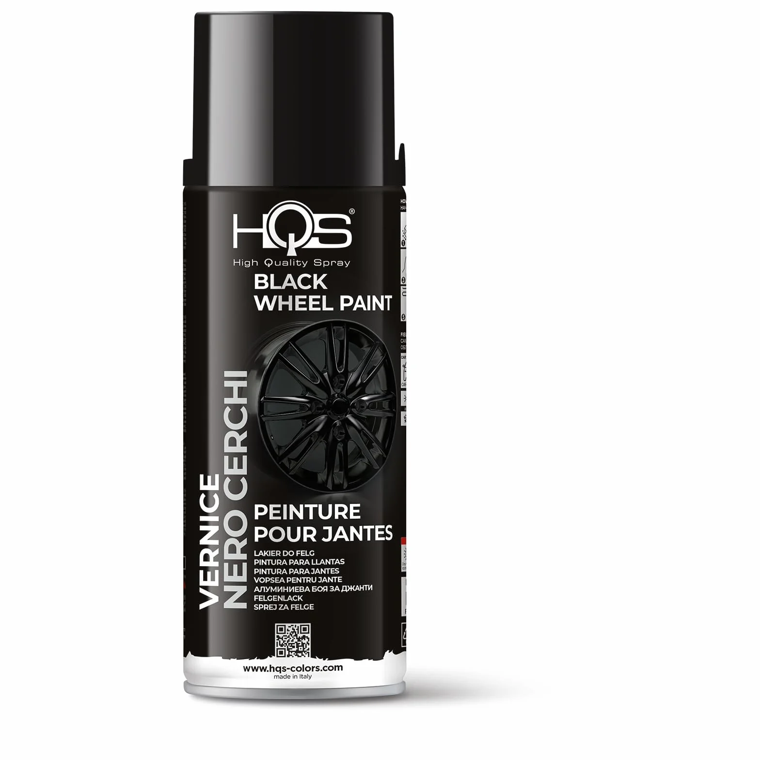 HQS Bomboletta Vernice Spray 400ml Nero Lucido per Cerchi Auto Moto