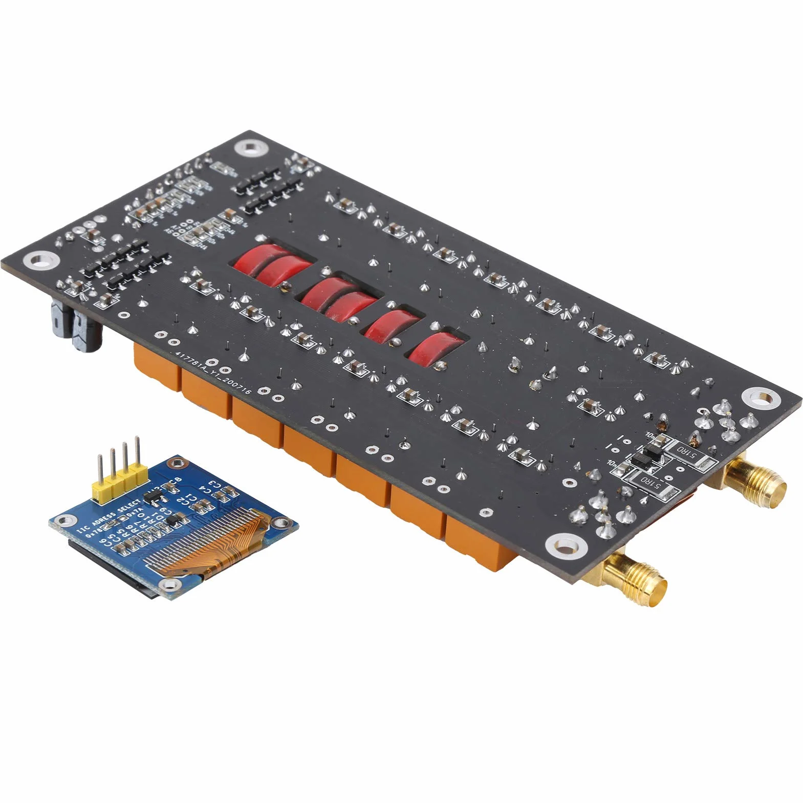 Dilwe Mini sintonizzatore Automatico per Antenna ATU-100, Scheda sintonizzatore Antenna 400mA con Schermo finito, Kit Fai-da-Te componenti Tester Antenna