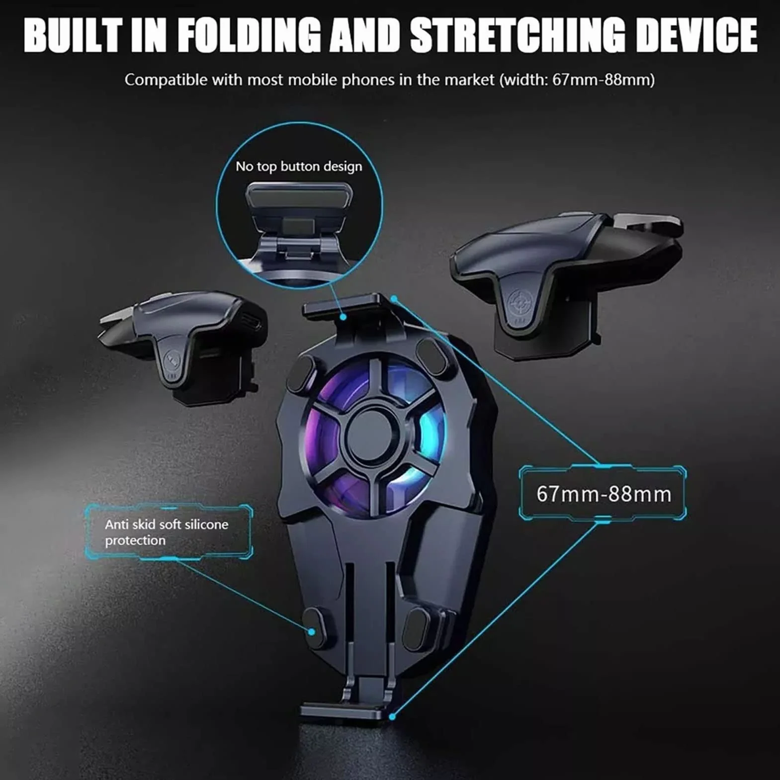 Bewinner Trigger Mobili AK03 con Dispositivo di Raffreddamento per Telefono, Joystick Sensibile per Sparatutto, Radiatore Portatile per Gioco