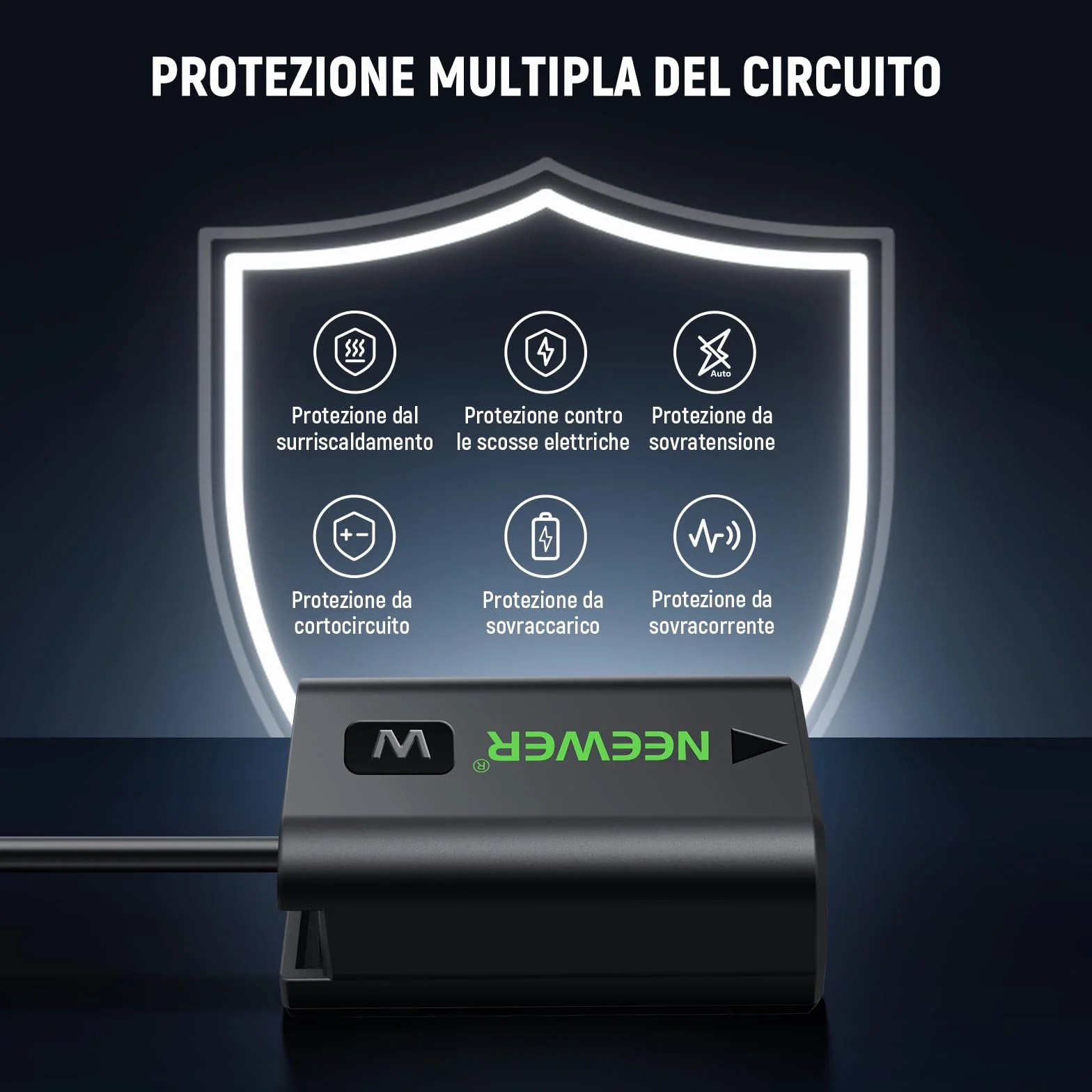 NEEWER D Tap a NP-FW50 Batteria Fittizia, Cavo per Batteria con Attacco a V, Alimentazione Continua Stabile per Sony ZV-E10 A3000 A5000 A5100 A6000 A6100 A6300 A6400 A6500 A7 II A7R II A7S II, VP-FW50