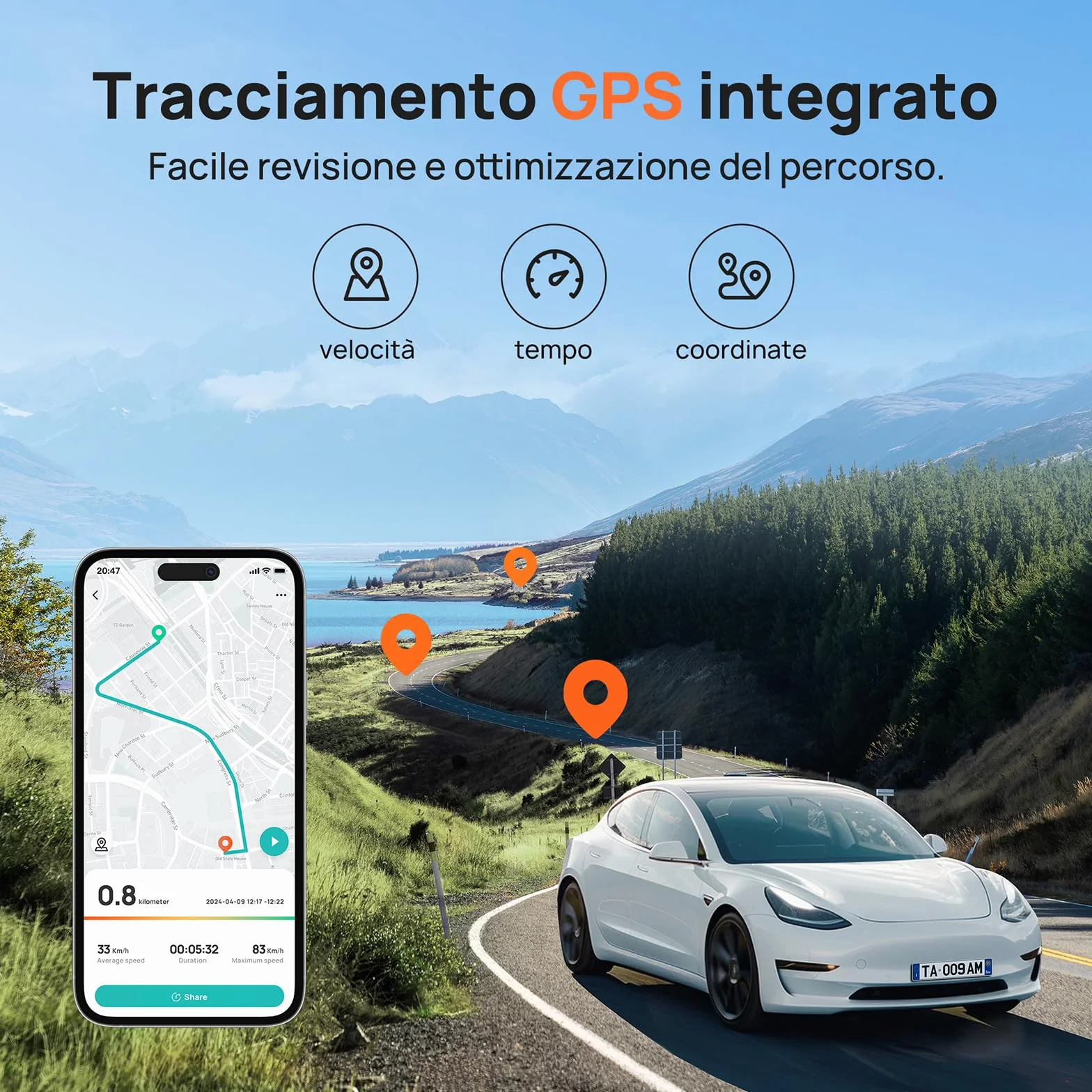 70mai Dash Cam Auto A510 Full-HD 1944P Doppio Dashcam con GPS e WiFi, Visione Notturna, Registrazione in Loop, Modalità Parcheggio 24H, Controllo Tramite App, Massimo 256GB