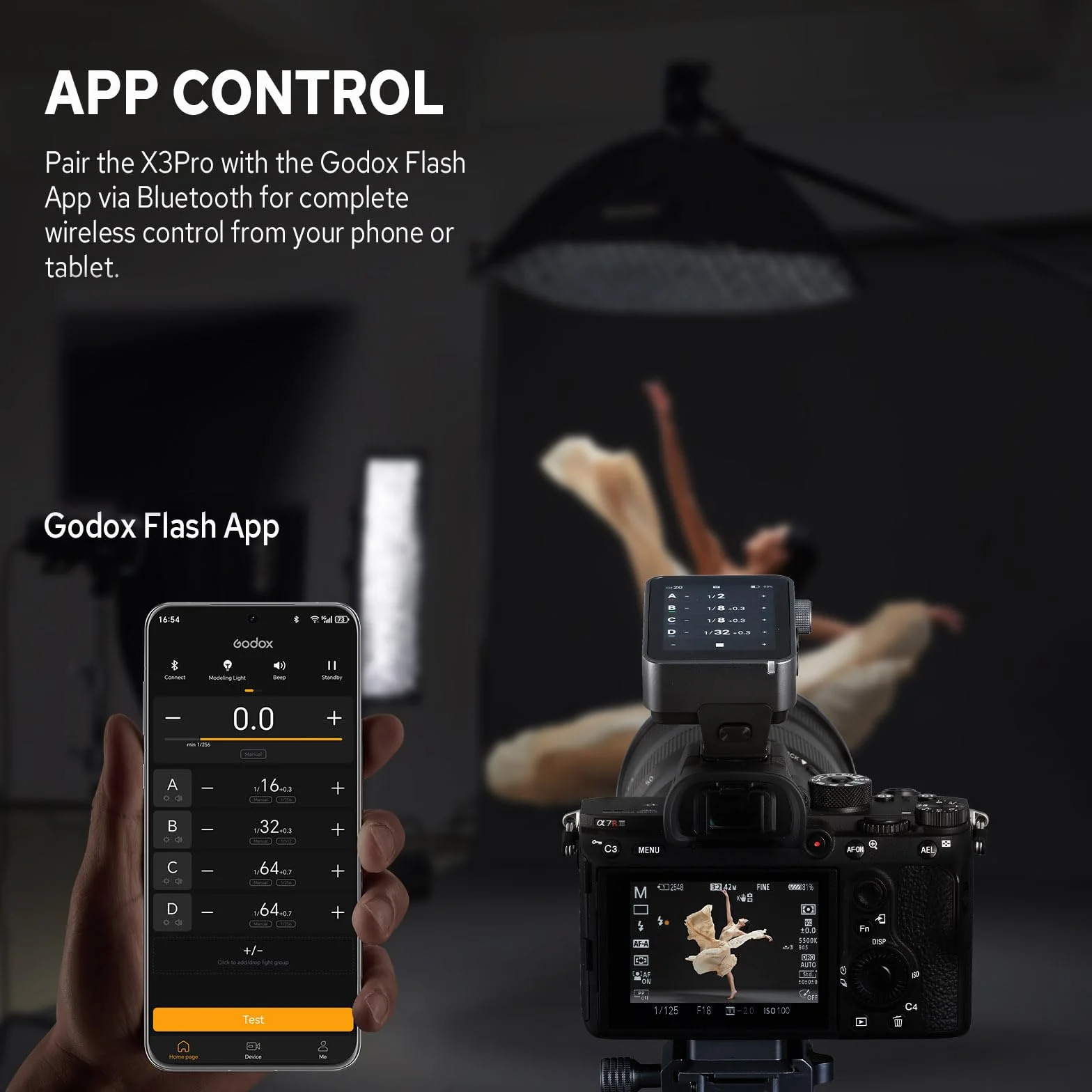 Godox X3Pro-S Trigger per Flash senza fili per Sony,2.4" Schermo touch, controllo a 16 gruppi, funzione HSS TTL TCM con 1/8000s,ricarica USB-C, durata batteria 30 giorni Flash Transmitter
