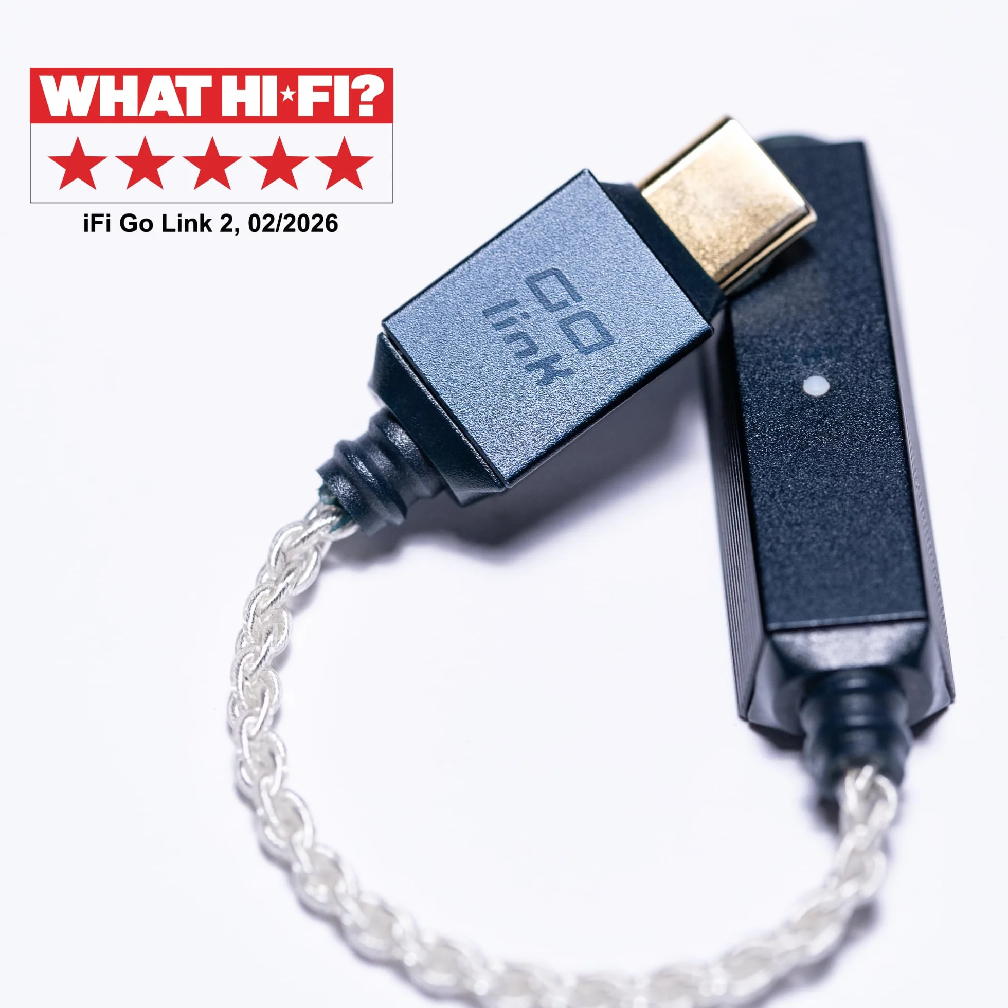iFi Audio GO Link 2 DAC portatile amplificatore cuffie USB-C 3,5 mm Hi-Res ESS DAC PCM 32 bit/384