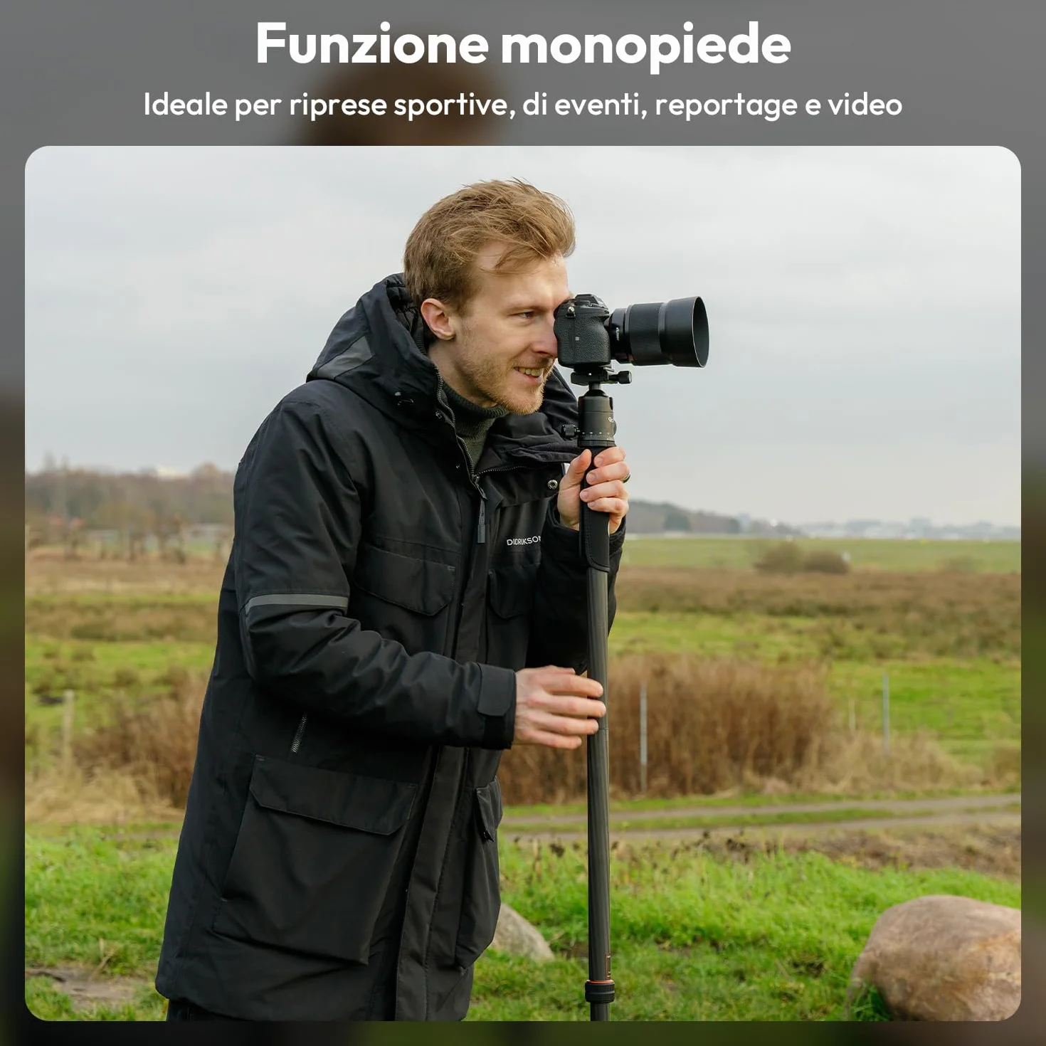 Rollei C6i Treppiede Fotocamera Nero, 171,5cm Cavalletto Fotografico Carbonio Viaggio con Testa Sfera a 360° Tripod Camera per Sony Canon Nikon DSLR Treppiede per Smartphone con Supporto per Telefono