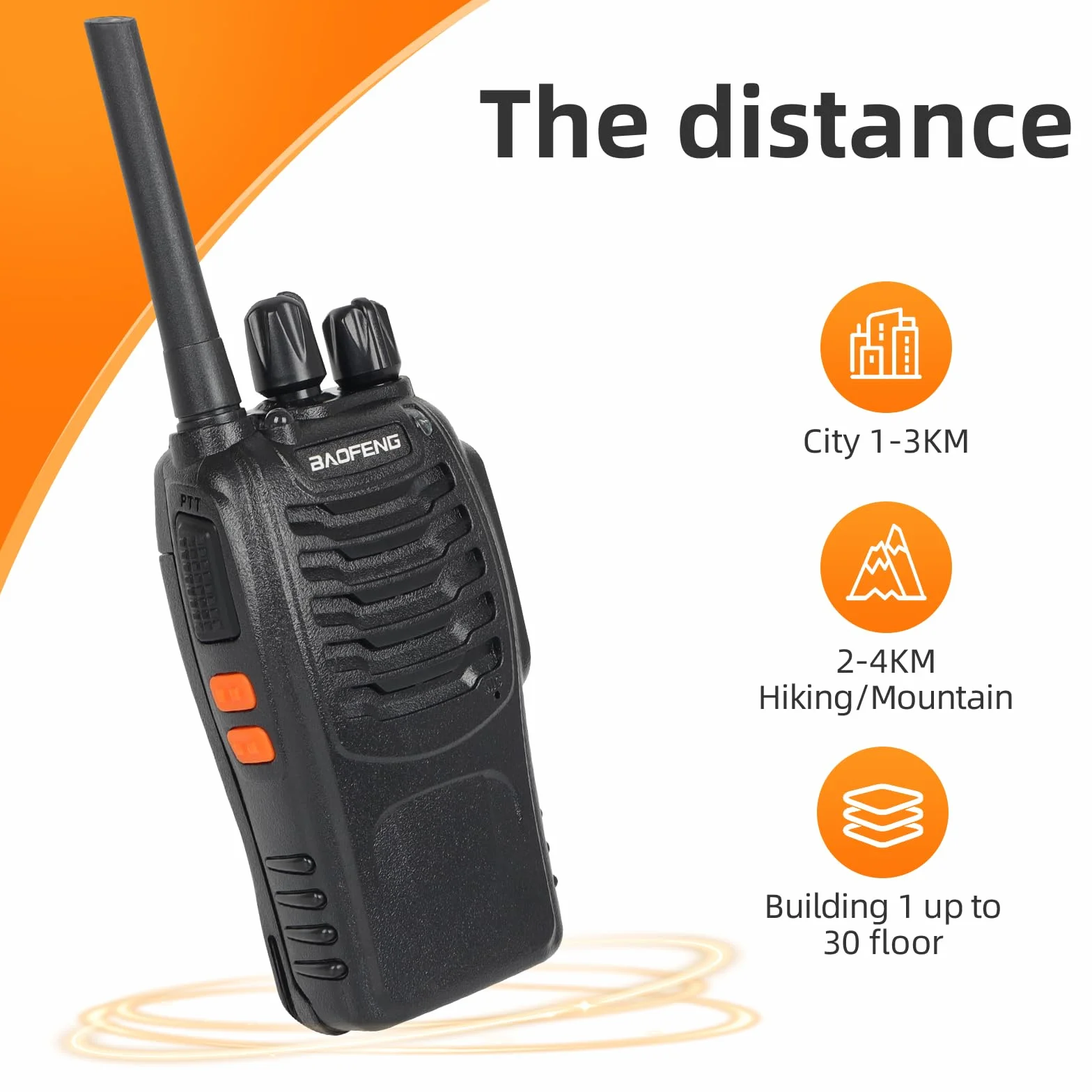 Walkie-Talkie PMR446 Ricaricabile Lunga Distanza 16 Canali VOX CTCSS/DCS Radio FM Ricetrasmettitore Portatile Walkie Talkie Professionali Con Auricolare
