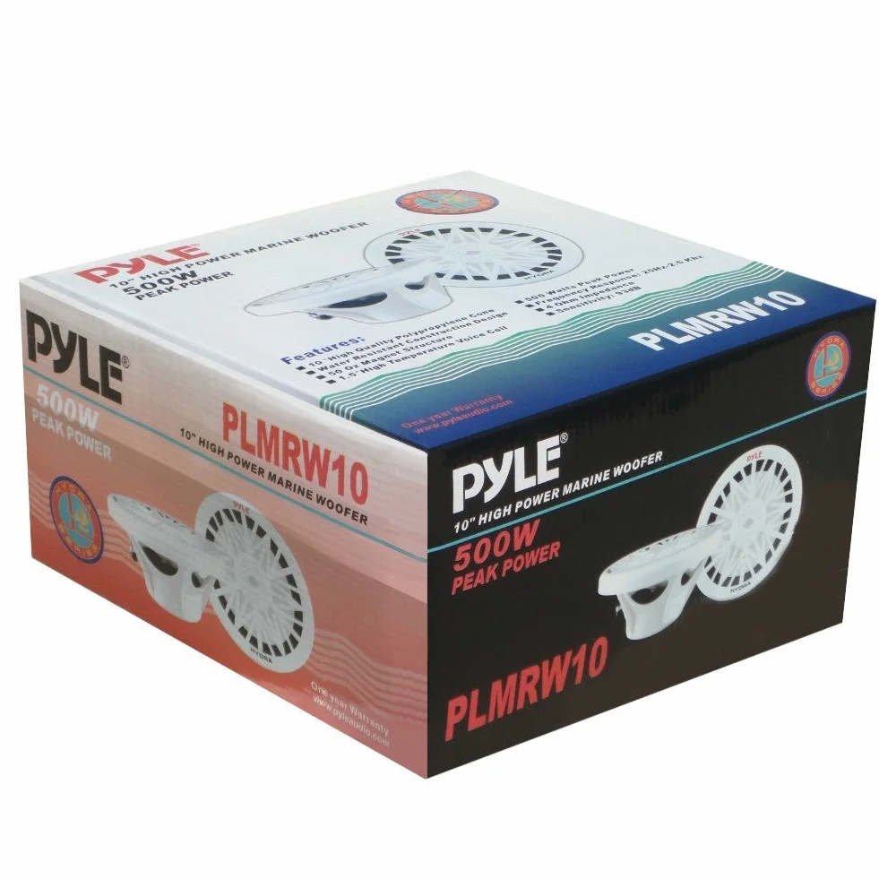 SUBWOOFER PYLE PLMRW10 IMPERMEABILE MARINO WATER PROOF DA 10" 25,00 CM 250 MM BIANCO PER IMBARCAZIONI BARCA GOMMONE PISCINA O LOCALI ALL'APERTO SINGOLA BOBINA DA 4 OHM DA 250 WATT RMS E 500 WATT MAX