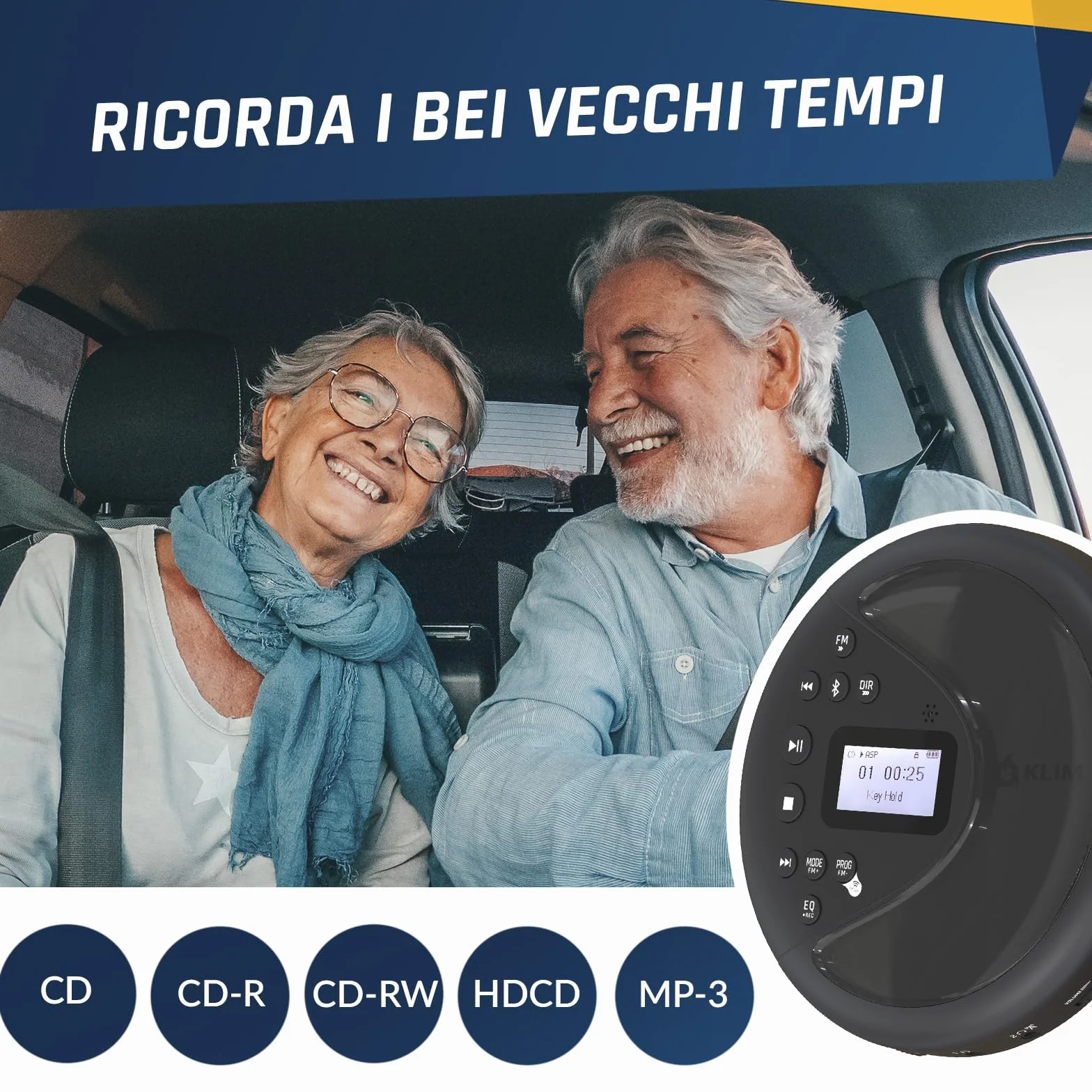 KLIM Discover Przenośny Odtwarzacz CD HiFi Radio FM Bluetooth MP3 Audiolibri