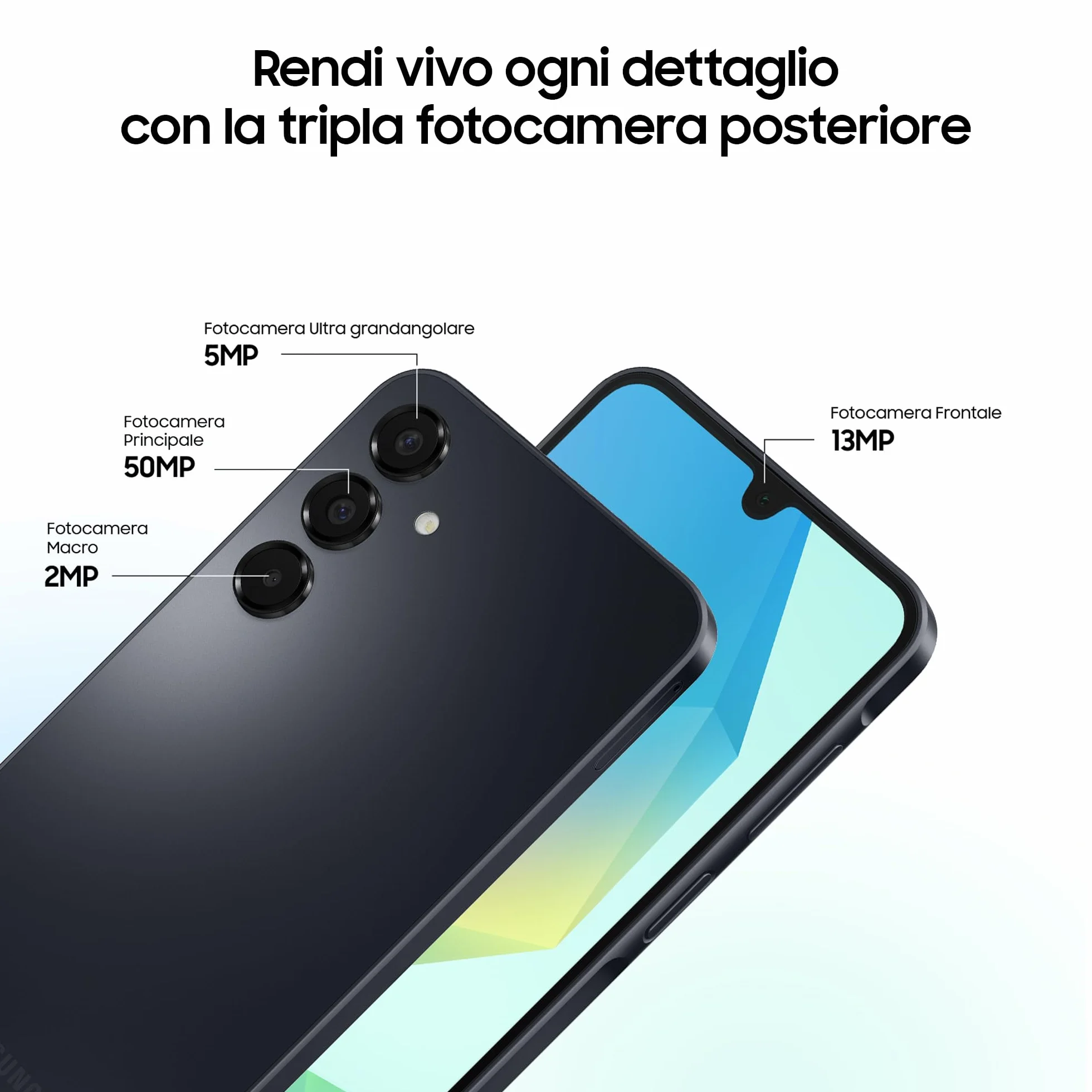 Samsung Galaxy A16, 3 anni di Garanzia del produttore, Android 14, Display Super AMOLED 6.7" FHD+, 4GB RAM, 128GB, Batteria 5.000 mAh, IP54, memoria espandibile, Black [Versione Italiana]