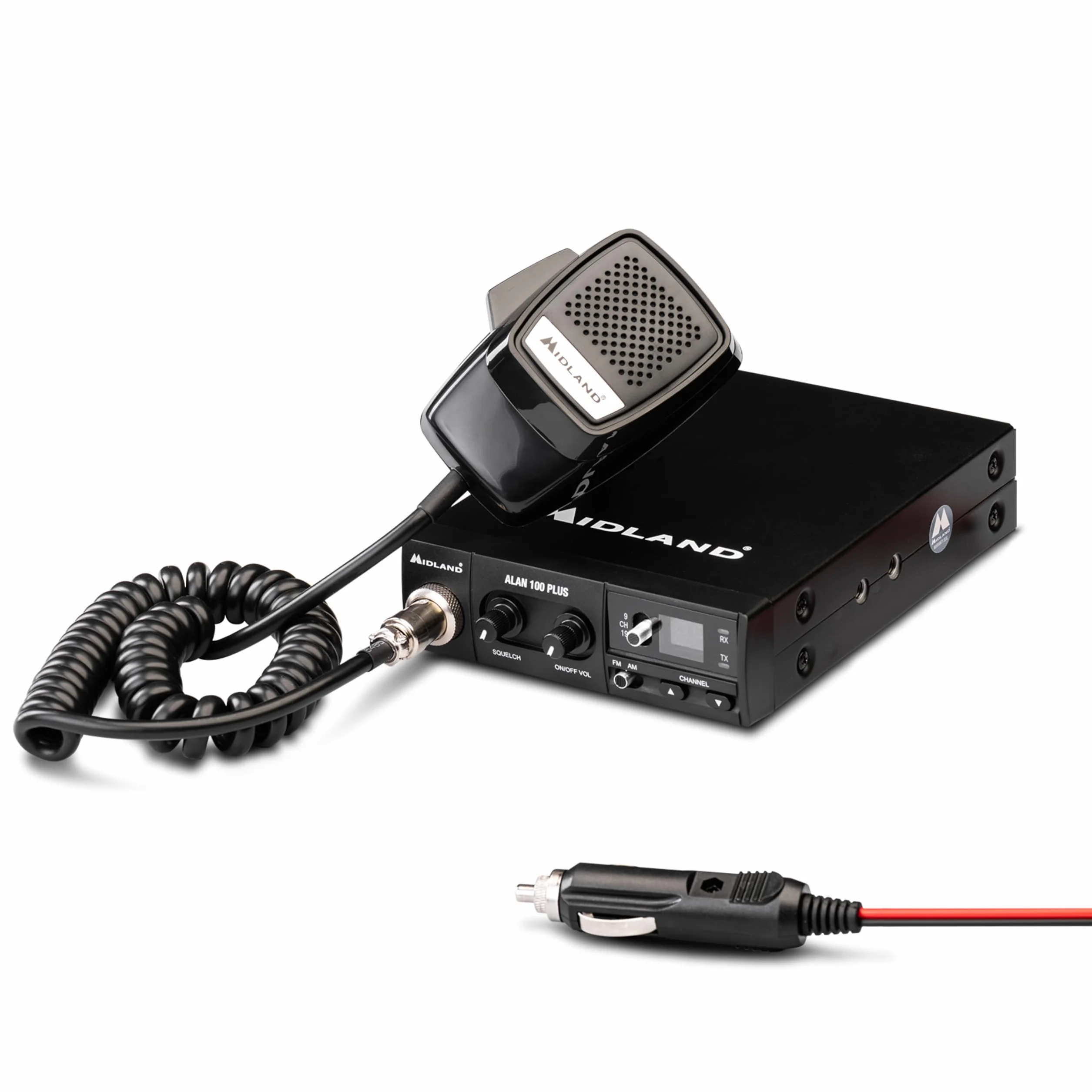 Midland Alan 100 Plus CB Radio Ricetrasmittente Veicolare 40 Canali AM/FM Nero