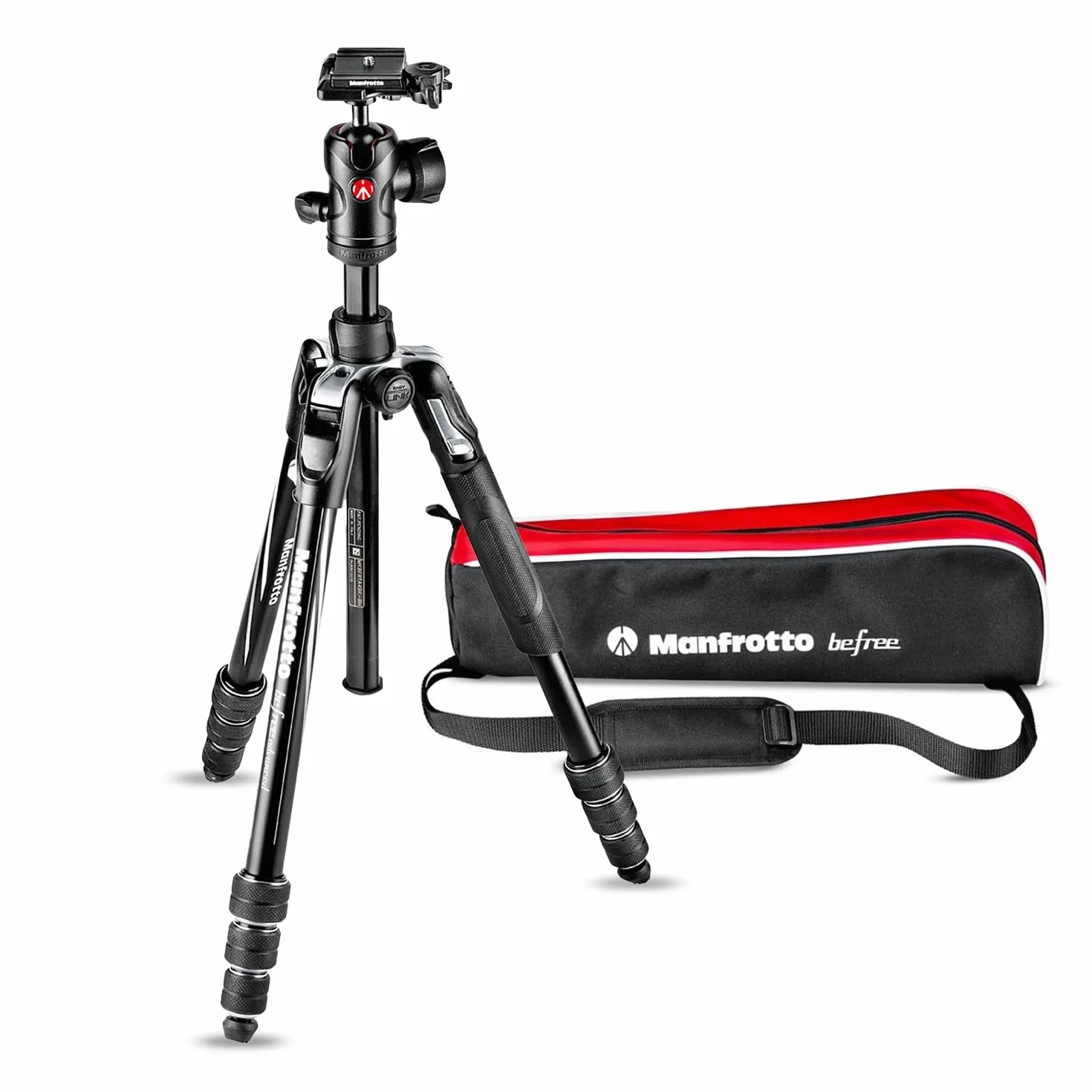 Manfrotto Befree Advanced Kit Treppiede per Fotocamera, in Alluminio, Chiusura Twist, Kit Treppiede da Viaggio Portatile e Compatto con Testa a Sfera, per Reflex, Mirrorless, Accessori Fotografici