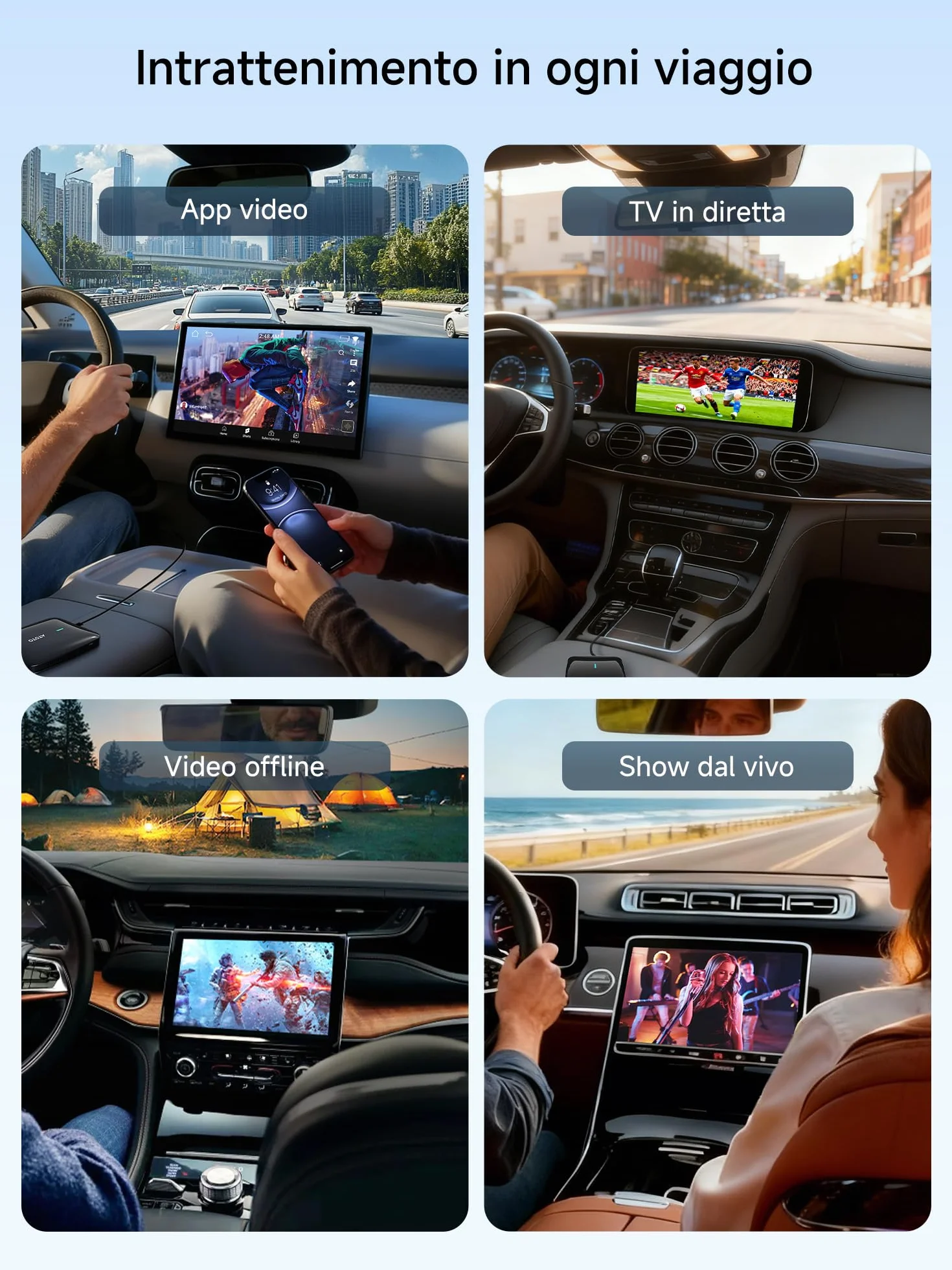 Adattatore CarPlay Wireless, AI Box Android Auto Wireless con Doppio Wi-Fi Stabile, AI Box CarPlay Compatibile con CarPlay e Android Auto Cablati di Serie, Supporto per YouTube/Netflix, 2GB+16GB,CB4A
