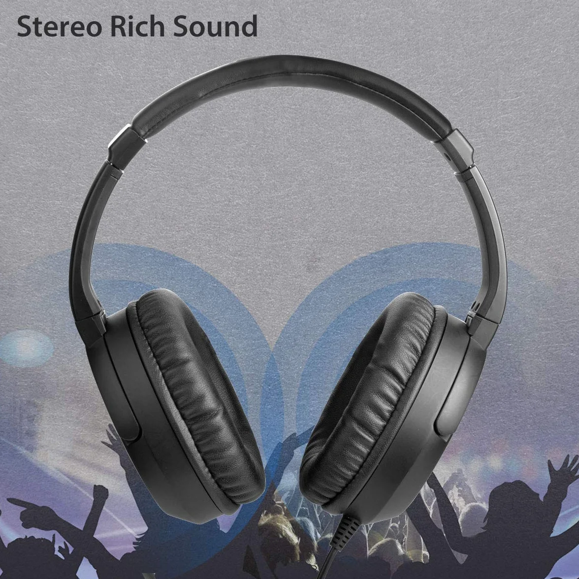 Avantree HF039 Cuffie Con cavo a spirale extra lungo per TV, 5 Metri, Cuffie Over-ear, uscita audio 3.5mm, cuffie audio stereo con controllo del volume sul filo