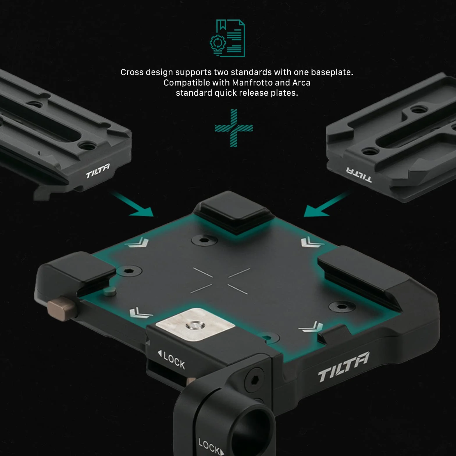 Tilta Lightweight Shoulder Rig per il kit del sistema di produzione video DSLR, con piastra a sgancio rapido ARCA Manfrotto Dual Baseplate Impugnatura regolabile a rosetta TA-LSR-B