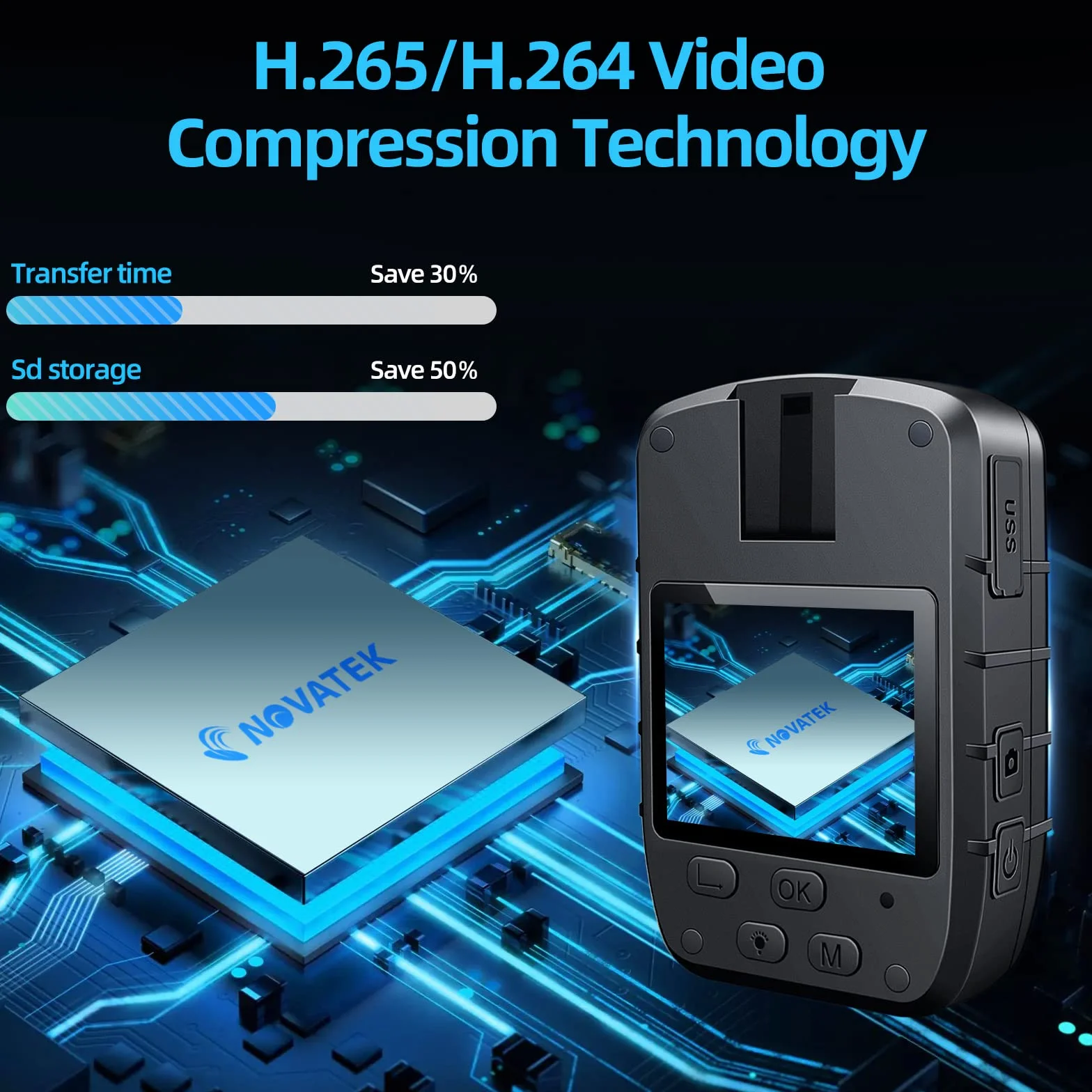 CAMMHD C8-32G 1296P Bodycam 4000mAh16H Body Cam con Registrazione Audio e Video Visione Notturna Bodycam della Polizia di Sicurezza Indossabile Ferrovia Ingegneria Sicurezza Uso Personale