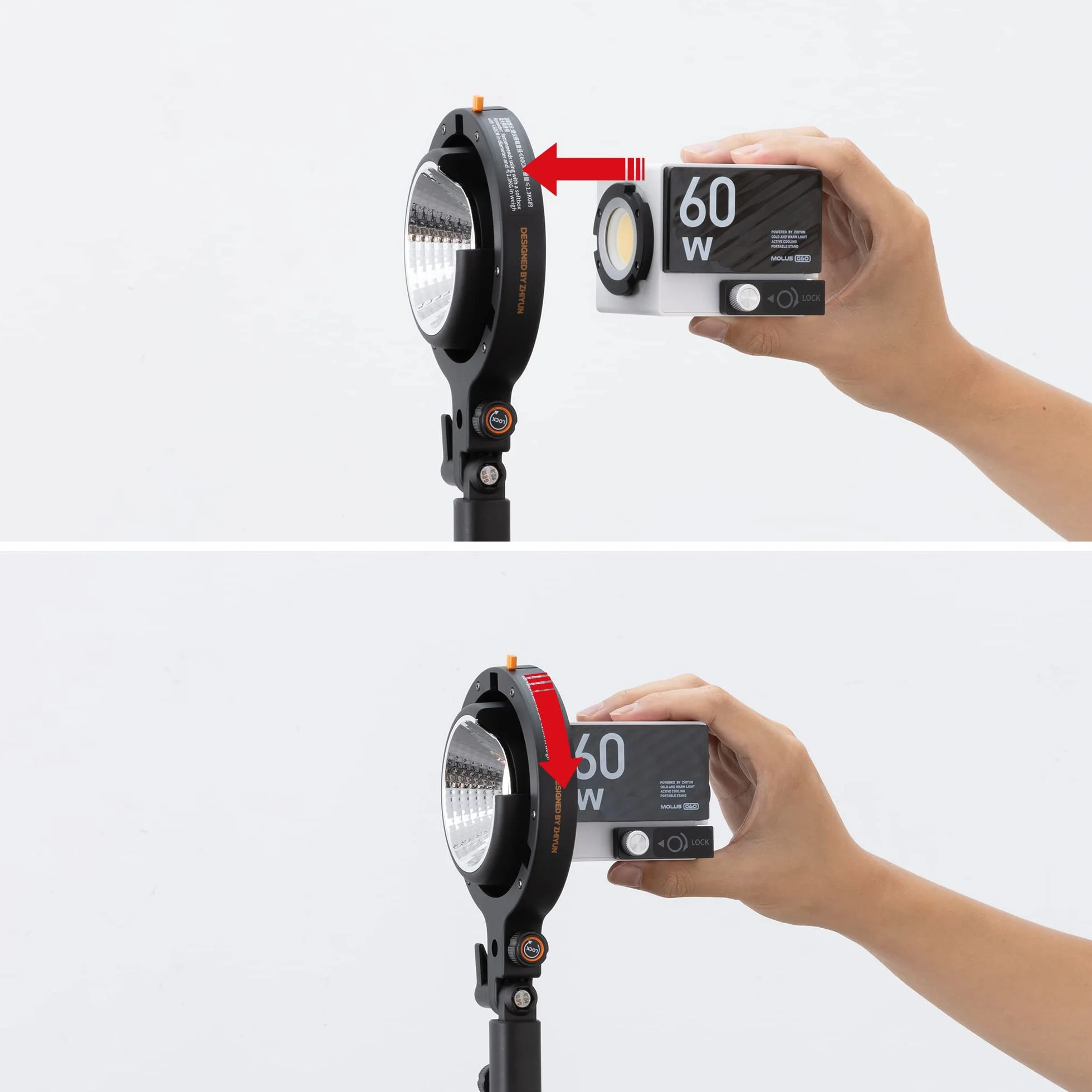 ZHIYUN Adattatore A da ZY Mount a Bowens Mount [Ufficiale] per Molus G60