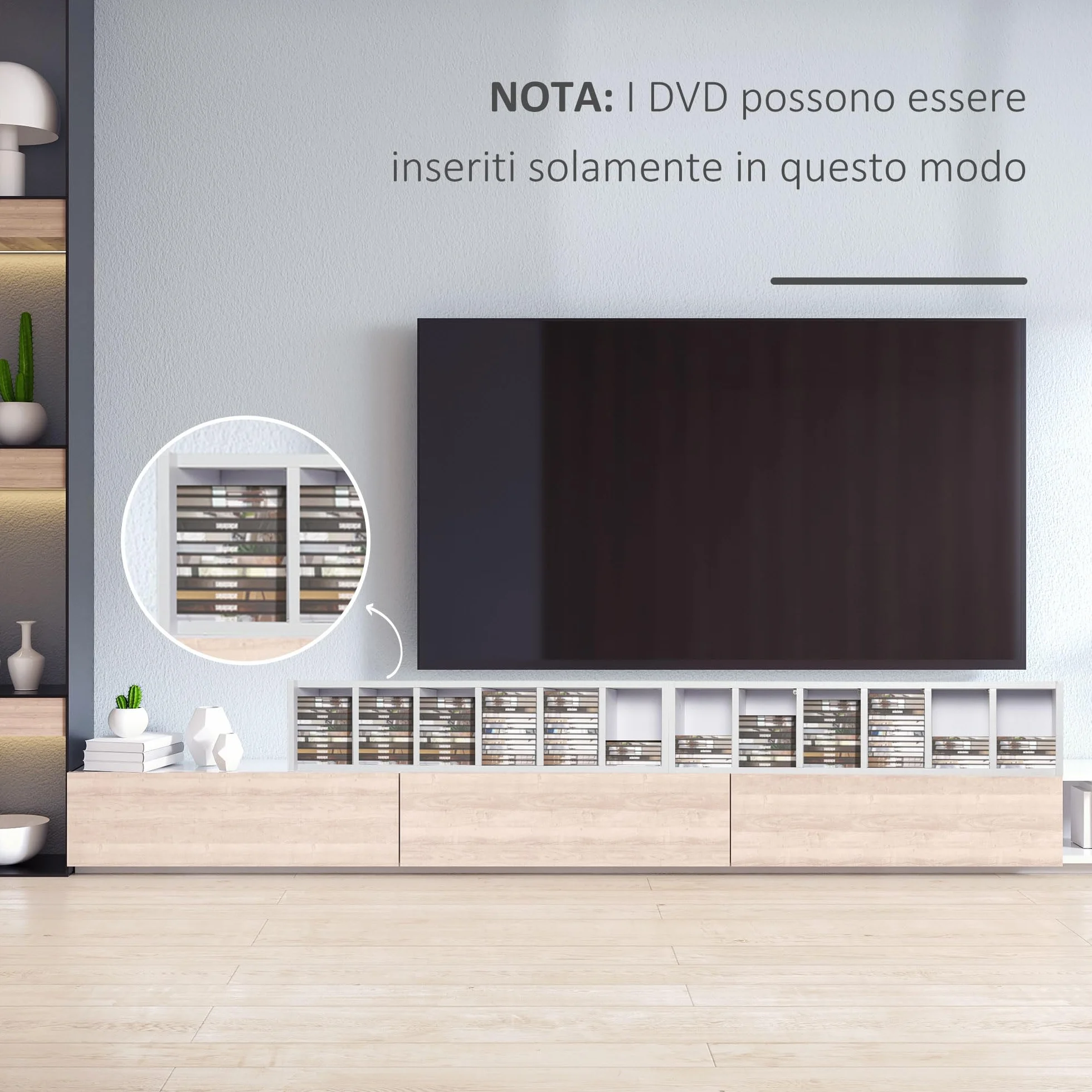 HOMCOM Set 2 Pezzi Scaffali a Colonna Porta CD e DVD a 12 Ripiani Regolabili per 204 CD, Mobile Libreria Alto Salvaspazio in Legno per Camera, Soggiorno e Ufficio, 21x22.5x88.5 cm, Bianco