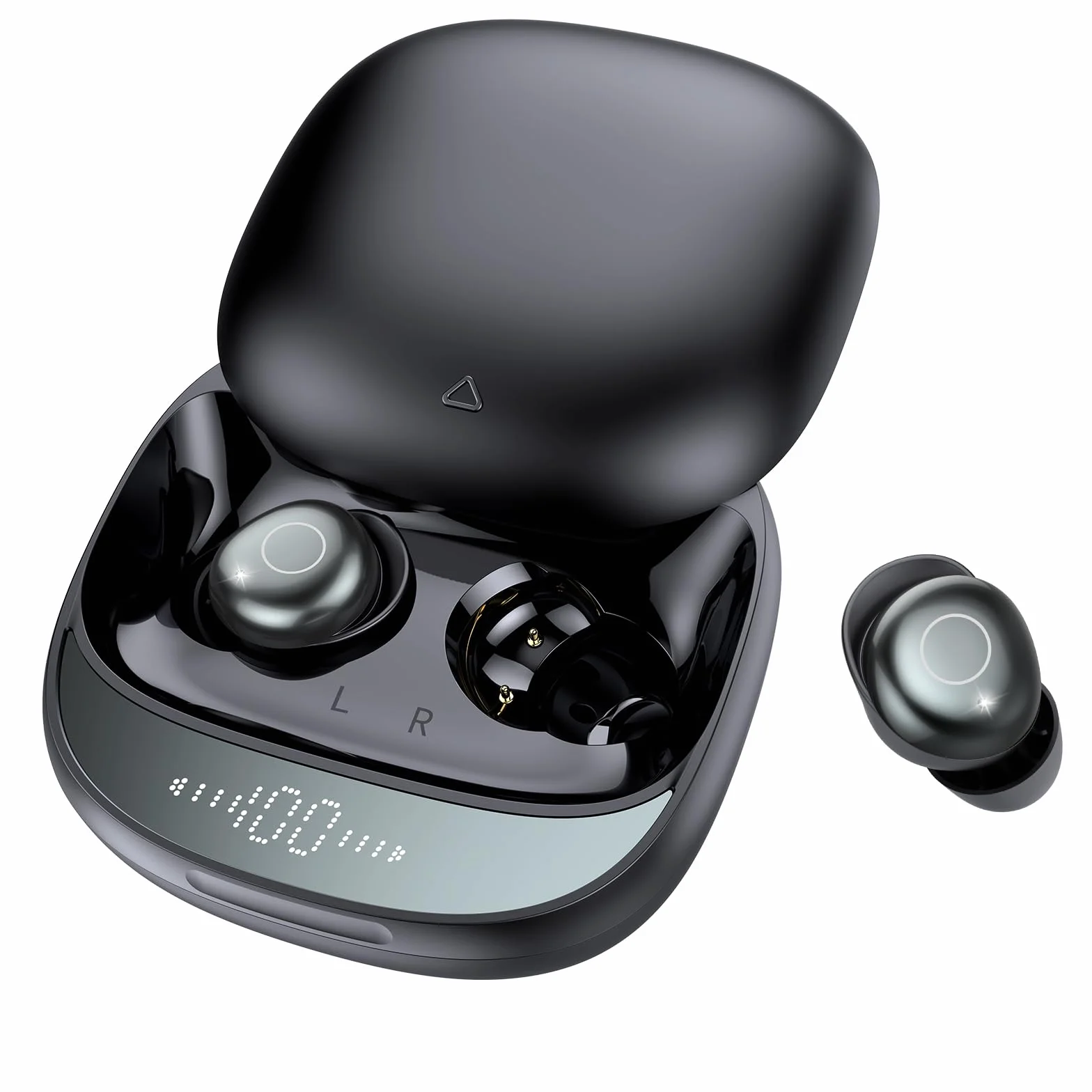Cuffie Bluetooth, Cuffie per Dormire sul Fianco, Auricolari Bluetooth 5.4 con Doppia Modalità Sonno, 40 Ore Mini Sleep Earbuds Bluetooth, 6 modalità EQ Mini In Ear Auricolari IPX7, Display LED (Nero)