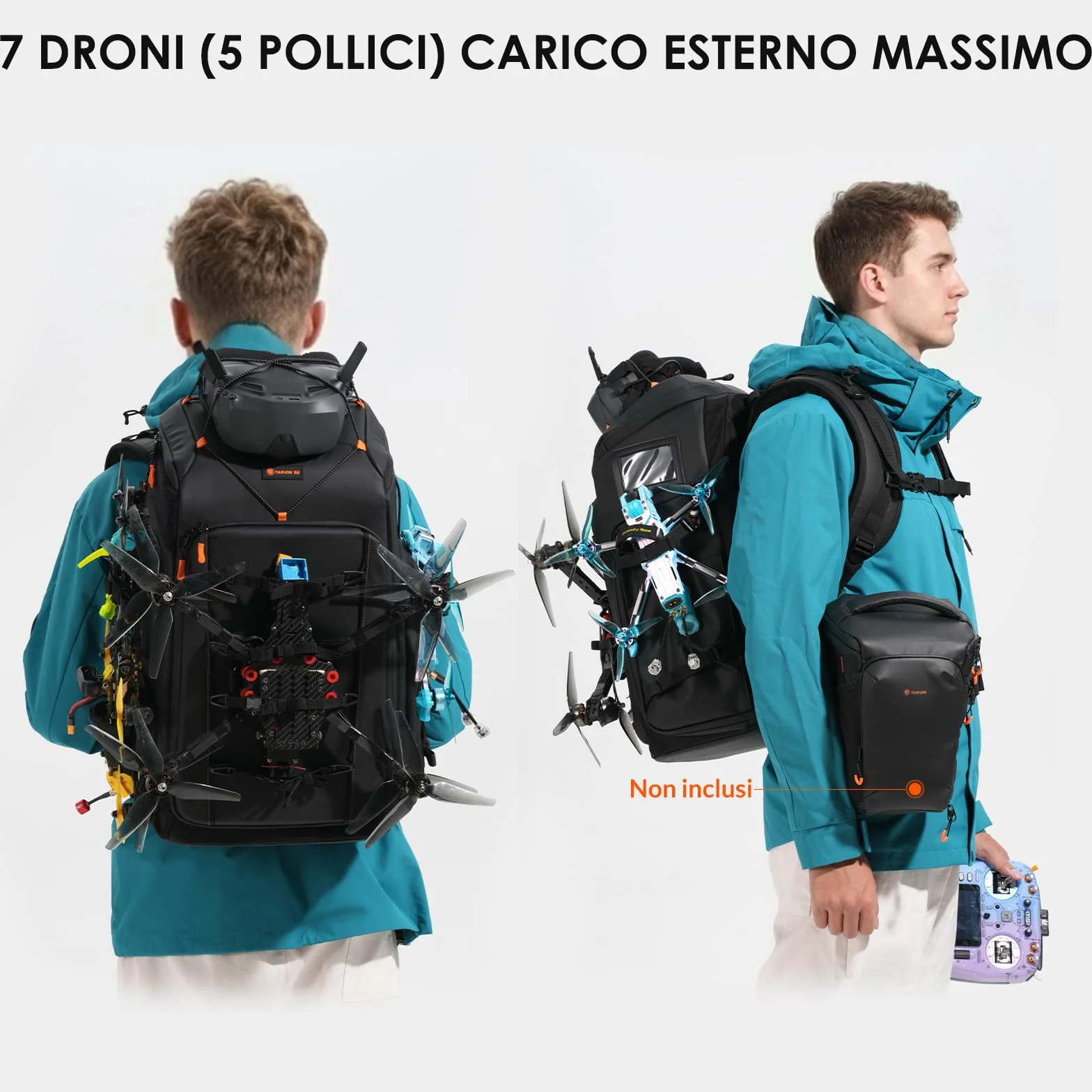 TARION Zaino per Drone FPV e macchina Fotografica: Zaino Professionale Impermeabile per Fotocamera Borsa Fotografica per Quadricottero da Corsa FPV Accessori per il Controllo Remoto