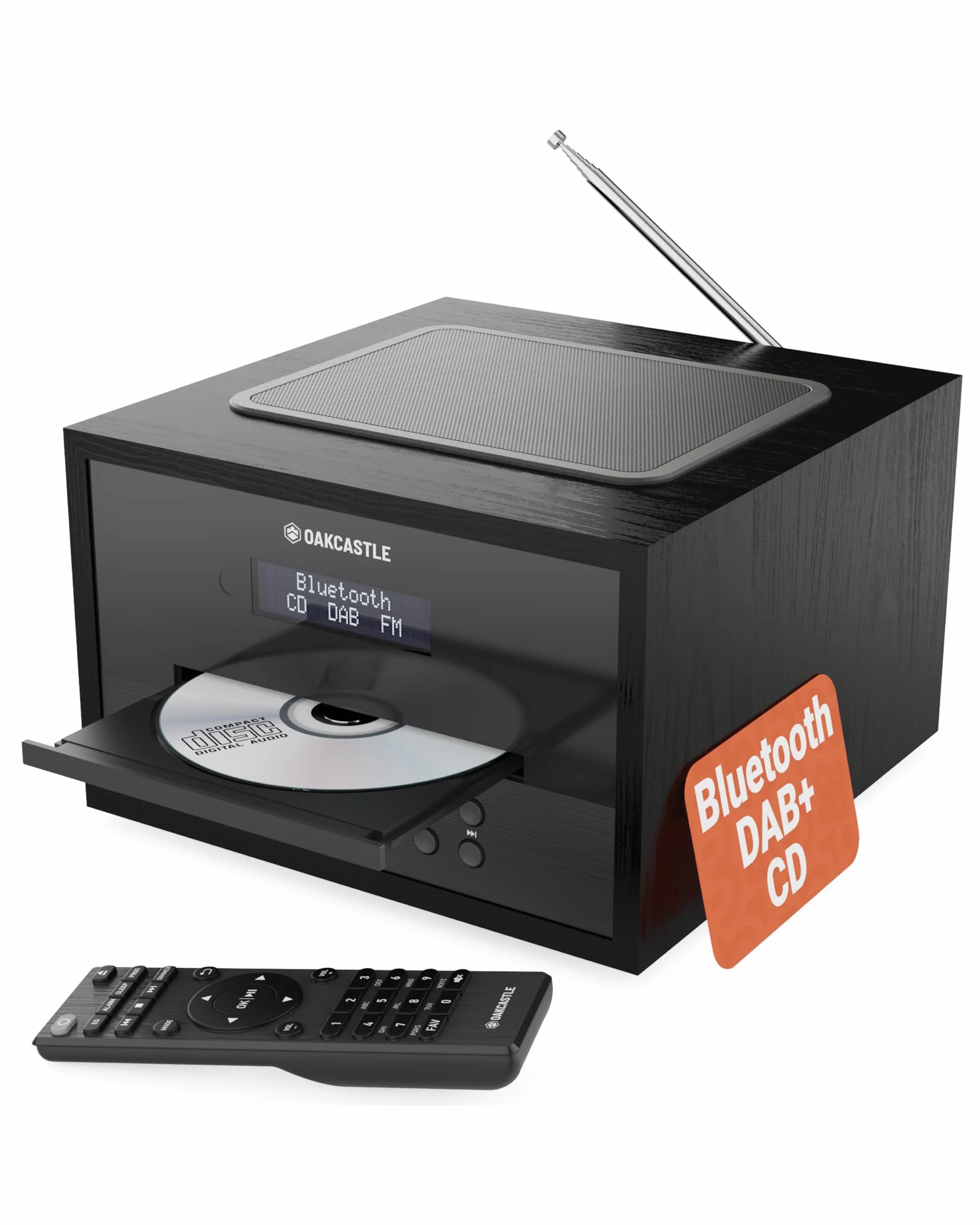 Oakcastle DAB400 Mini Impianto Stereo Hi-Fi 40W Radio DAB/DAB+ Bluetooth 5.0 Lettore CD