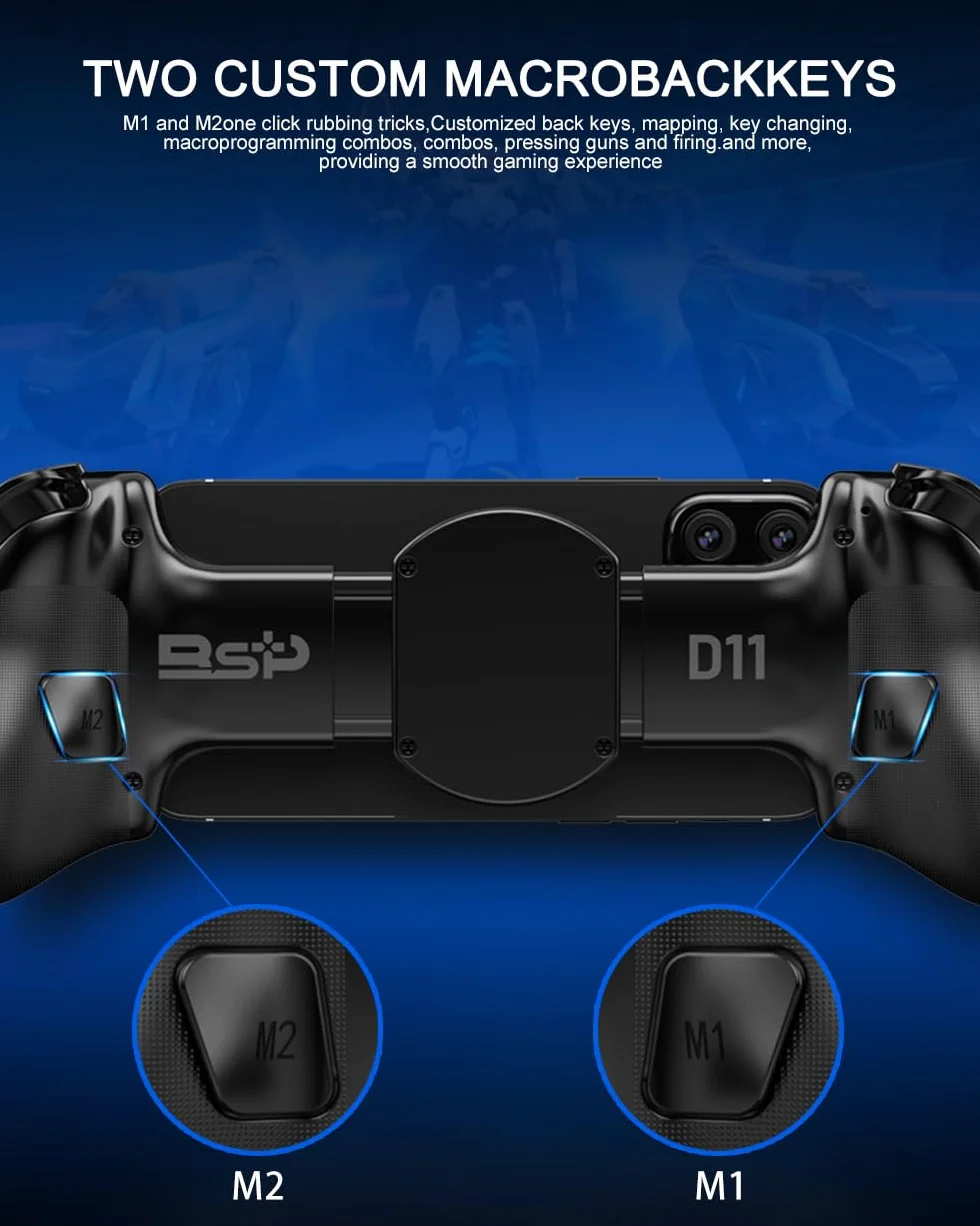 Bluetooth Mobile Game Controller for Nintendo Switch 2 & iOS & Android & Tablets, Wireless Gamepad Grip with Hall Effect Trigger Joystick, Ergonomic Phone Controller for iPhone, iPad Pro, Samsung