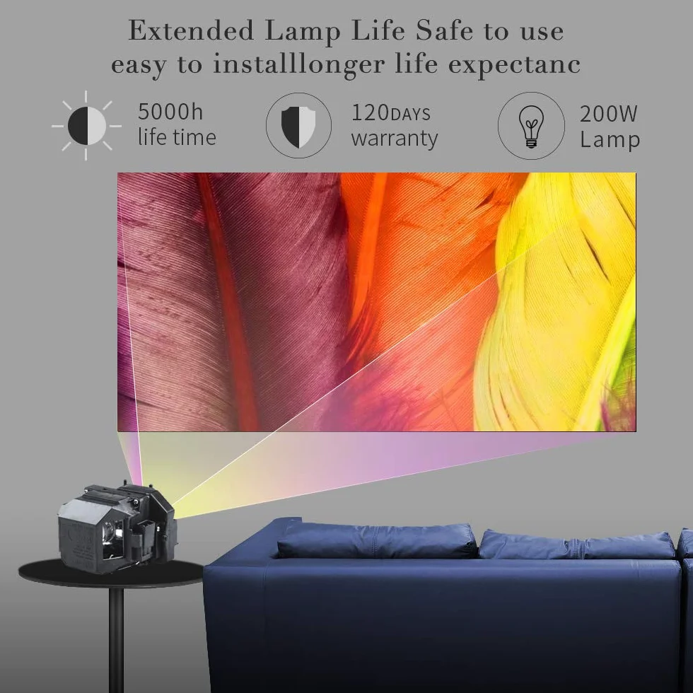 V13H010L67 Lampada per proiettore di ricambio con alloggiamento per ELPLP67 per Epson EB S12 / EB W12 / EX3210 / EX5210 / EX7210 / Powerlite 1221 / Powerlite 1261W / Powrelite X12 / VS315W