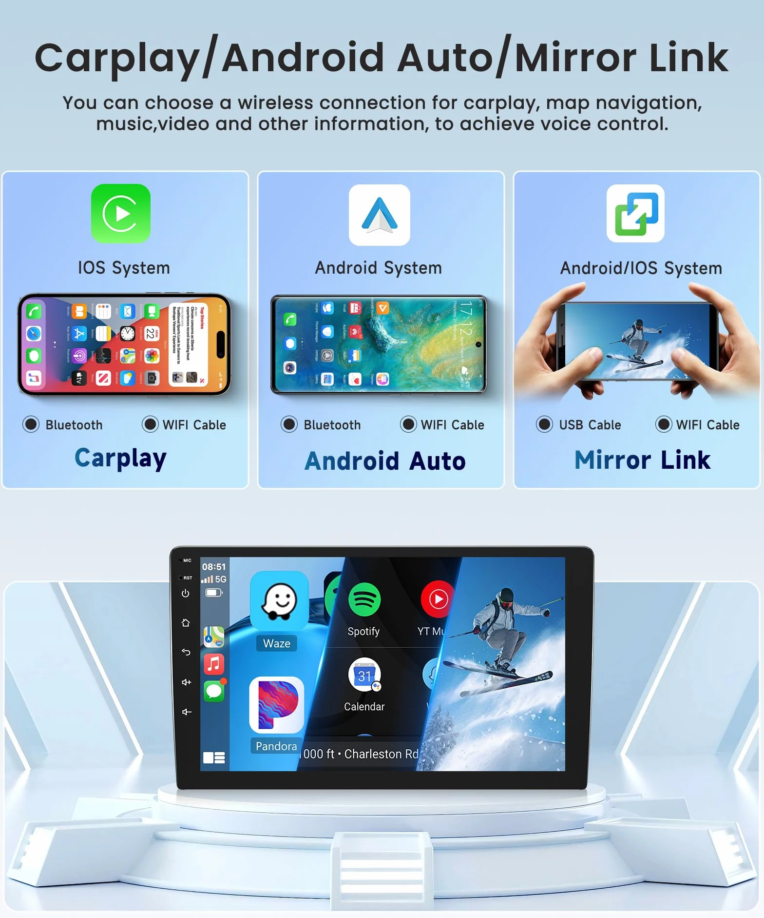 32G Wireless Carplay Android 13 Autoradio 2 Din per Renault Trafic Opel Vivaro B FIAT Talento Nissan NV300 9 Pollici Autoradio con Android Auto Navi GPS WiFi Bluetooth FM/RDS/SWC Telecamera Posteriore