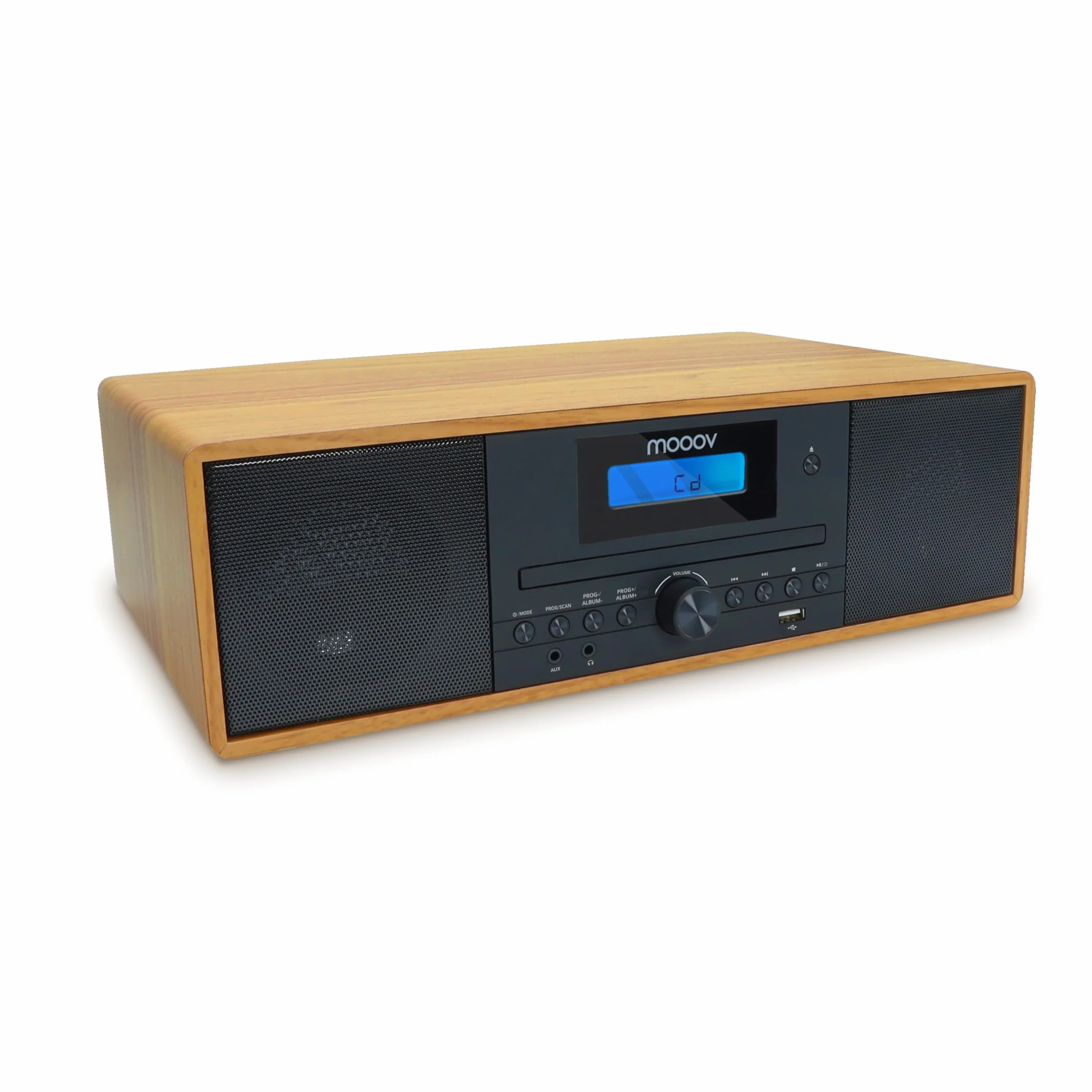 Mooov Microcatena HiFi stereo 50 W lettore CD Bluetooth radio FM USB AUX-IN RCA sveglia telecomando