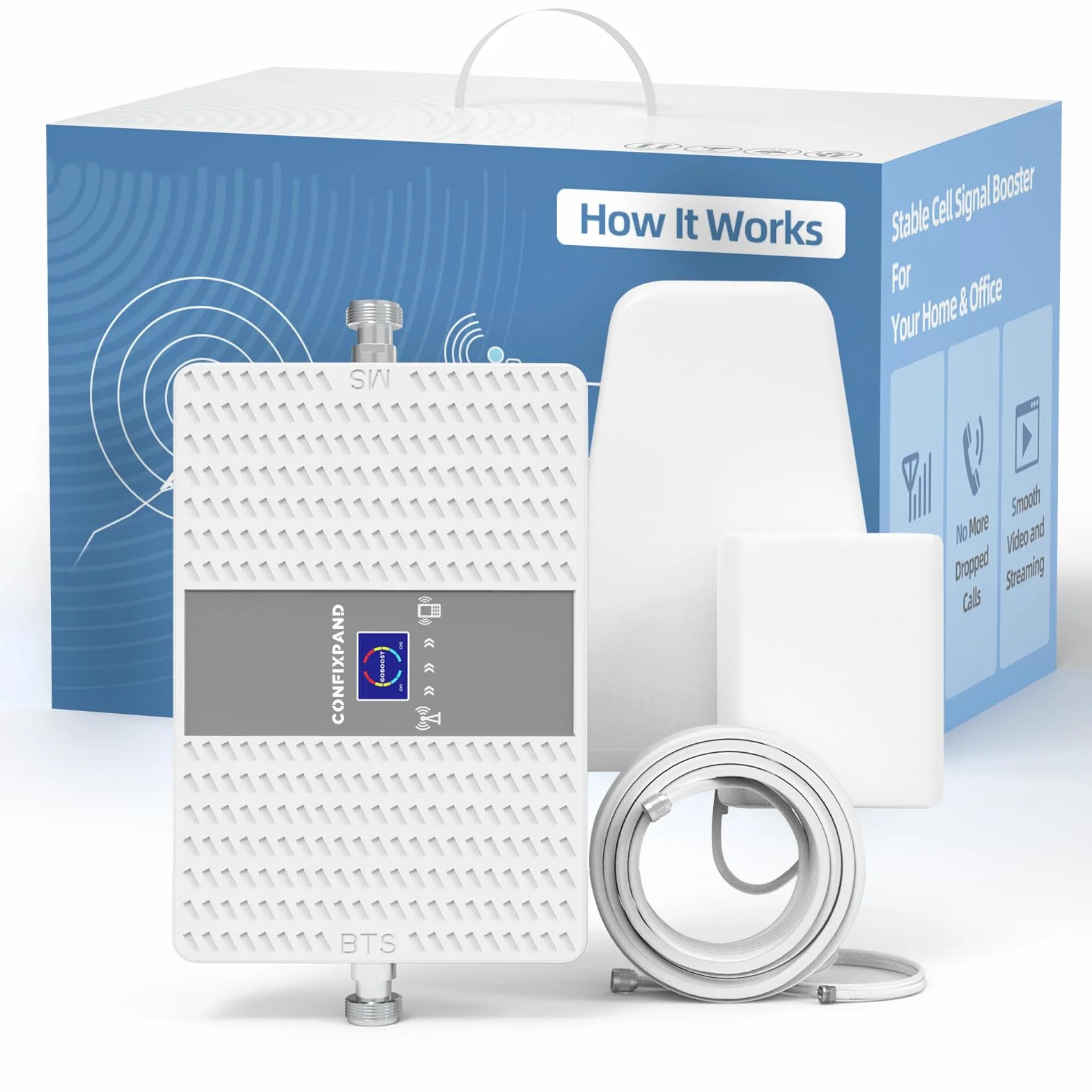 Amplificatore del segnale del telefono cellulare per la casa, banda 4 banda 5 850/1700/2100MHz Booster del telefono cellulare aumenta la voce e i dati 3G 4G LTE, amplificatore del telefono cellulare p