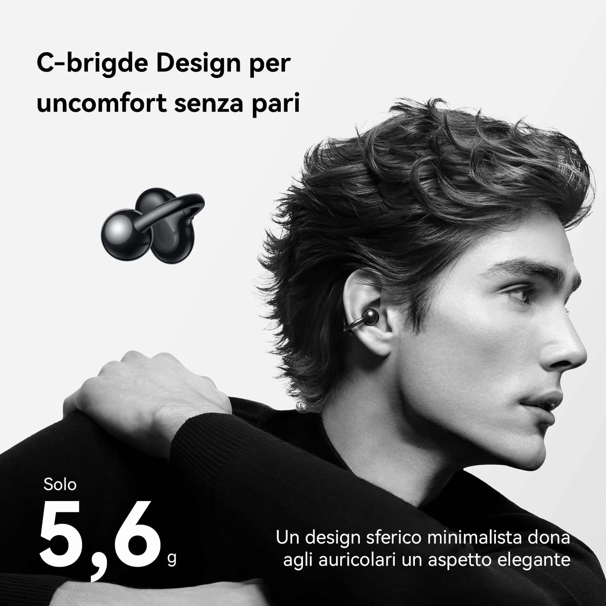 HUAWEI FreeClip, Design innovativo con clip per un comfort senza pari, Ascolta con open-ear, Cancellazione del rumore AI per chiamate, Batteria lunga durata, Android & iOS, Italia, Purple