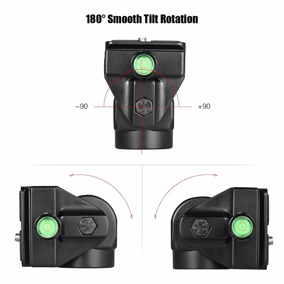 Andoer M-12 Testa Monopiede Inclinabile Panoramica per Teleobiettivo e Bird Watching Con 2 Piastre a Sgancio Rapido