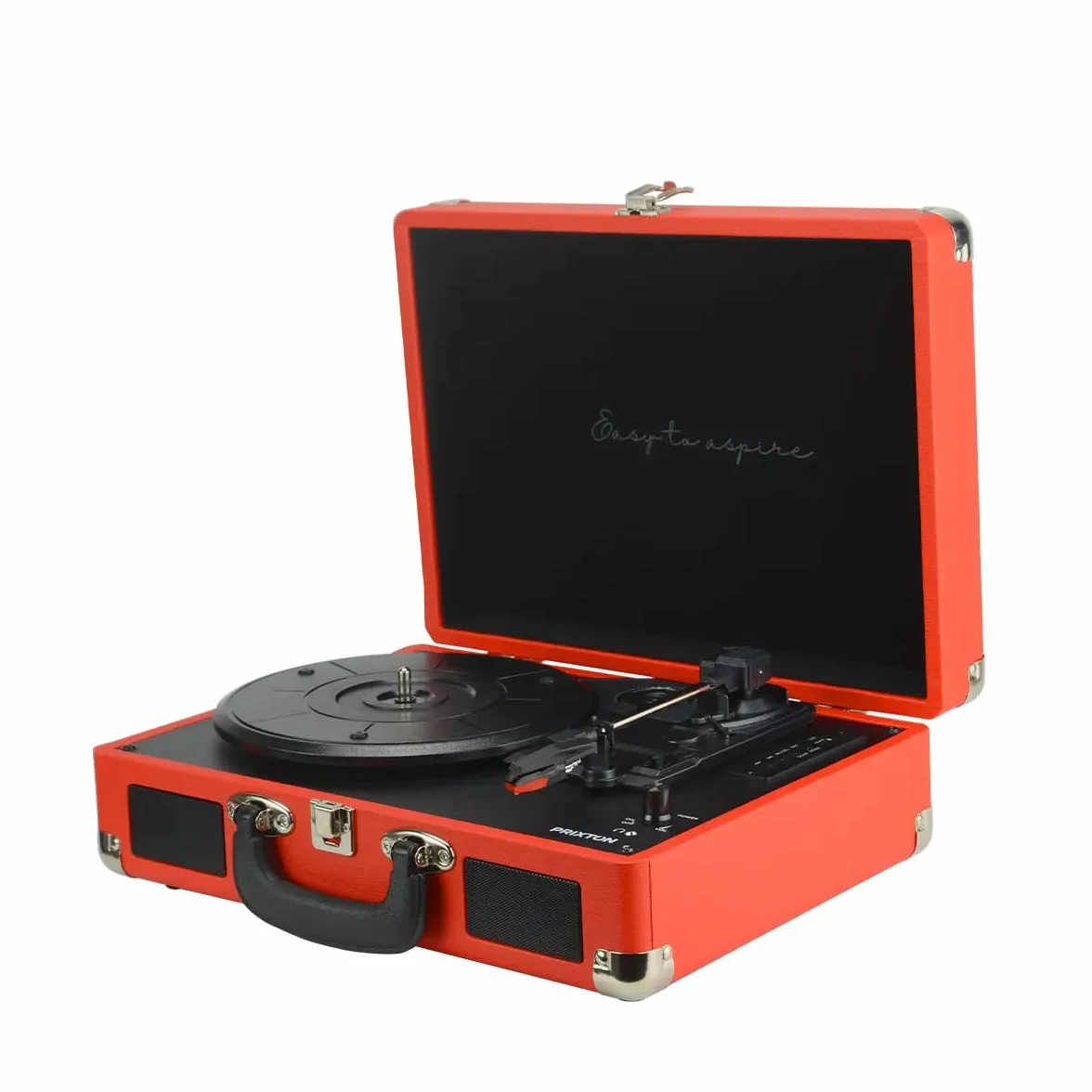 PRIXTON Giradischi in Vinile Vintage VC400 Lettore Bluetooth USB 2 Altoparlanti Rosso