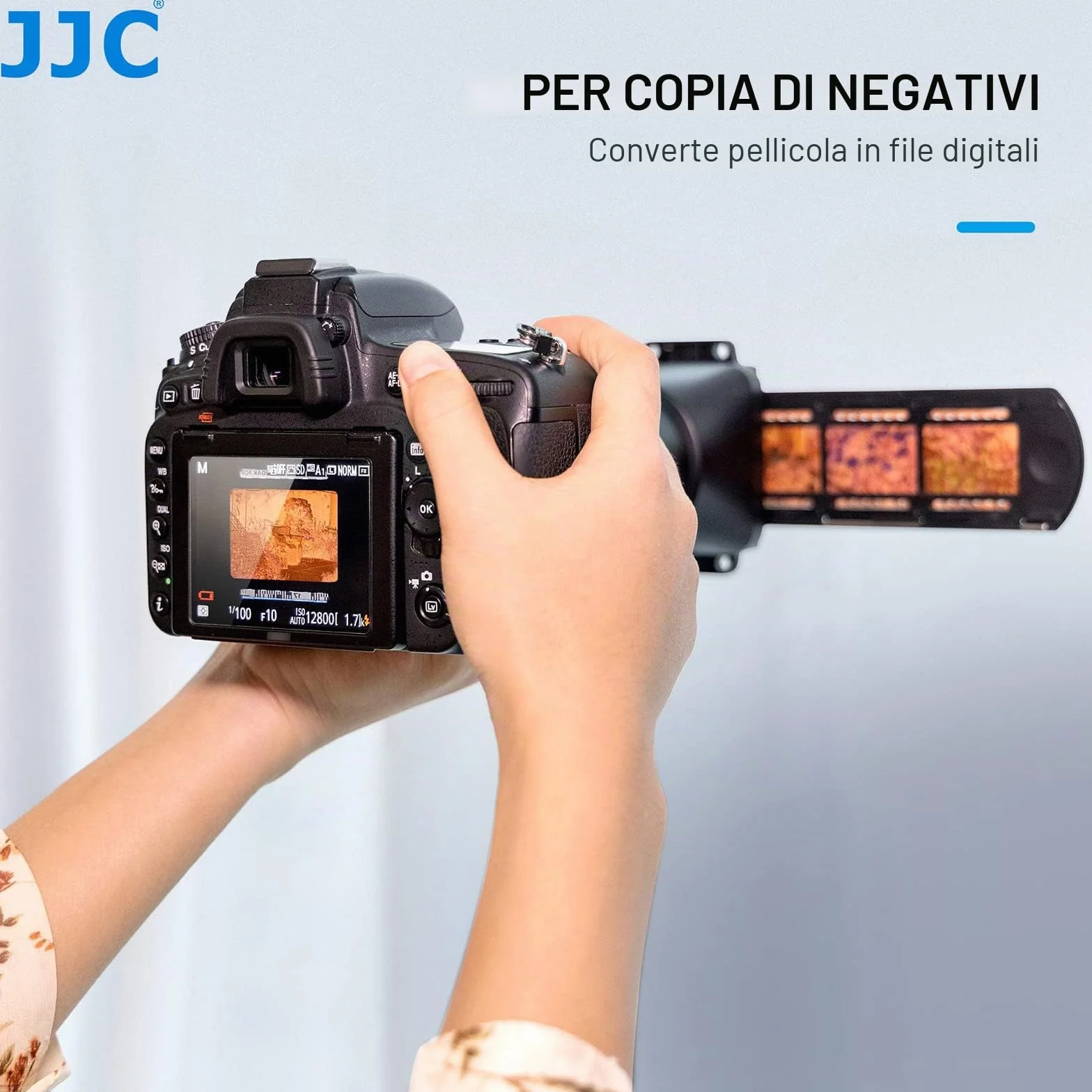 JJC Slide & Film Remake, Con 1 x 35 mm Slide Mount Supporto, 1 Striscia Film Holder e DSLR Barrael Lens Adapter per Copia Negativa, Scanner Negativo per Nikon D850 ES-2