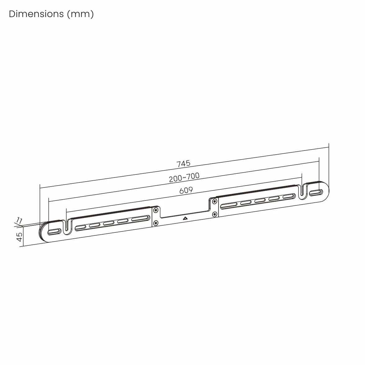 my wall Supporto da parete per Soundbar SONOS® Arc Ultra HS29L - Slim Design ammortizzante antivibrazione, montaggio flessibile sopra e sotto la TV
